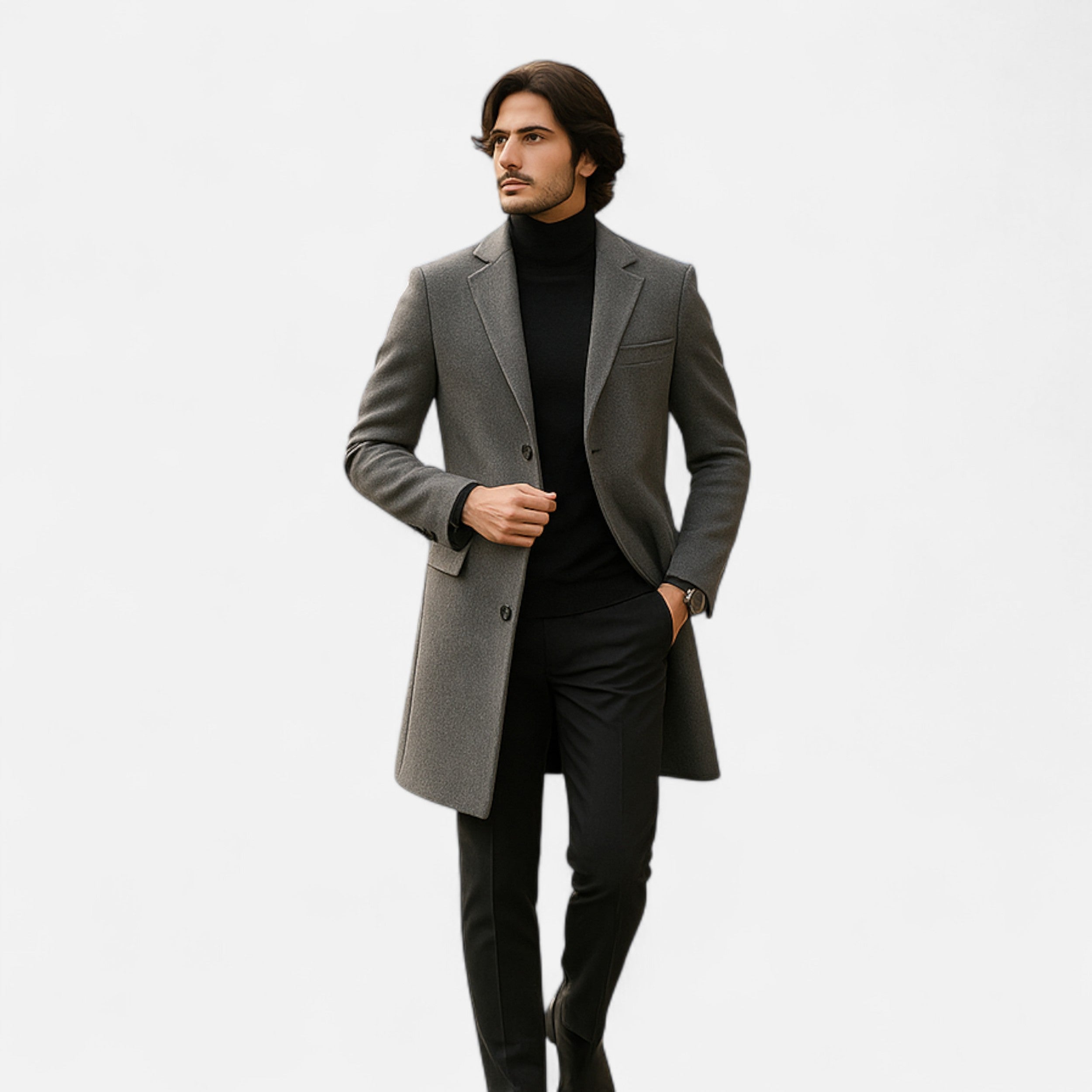 Abrigo Hombre Otoño Invierno Estilo Business Casual