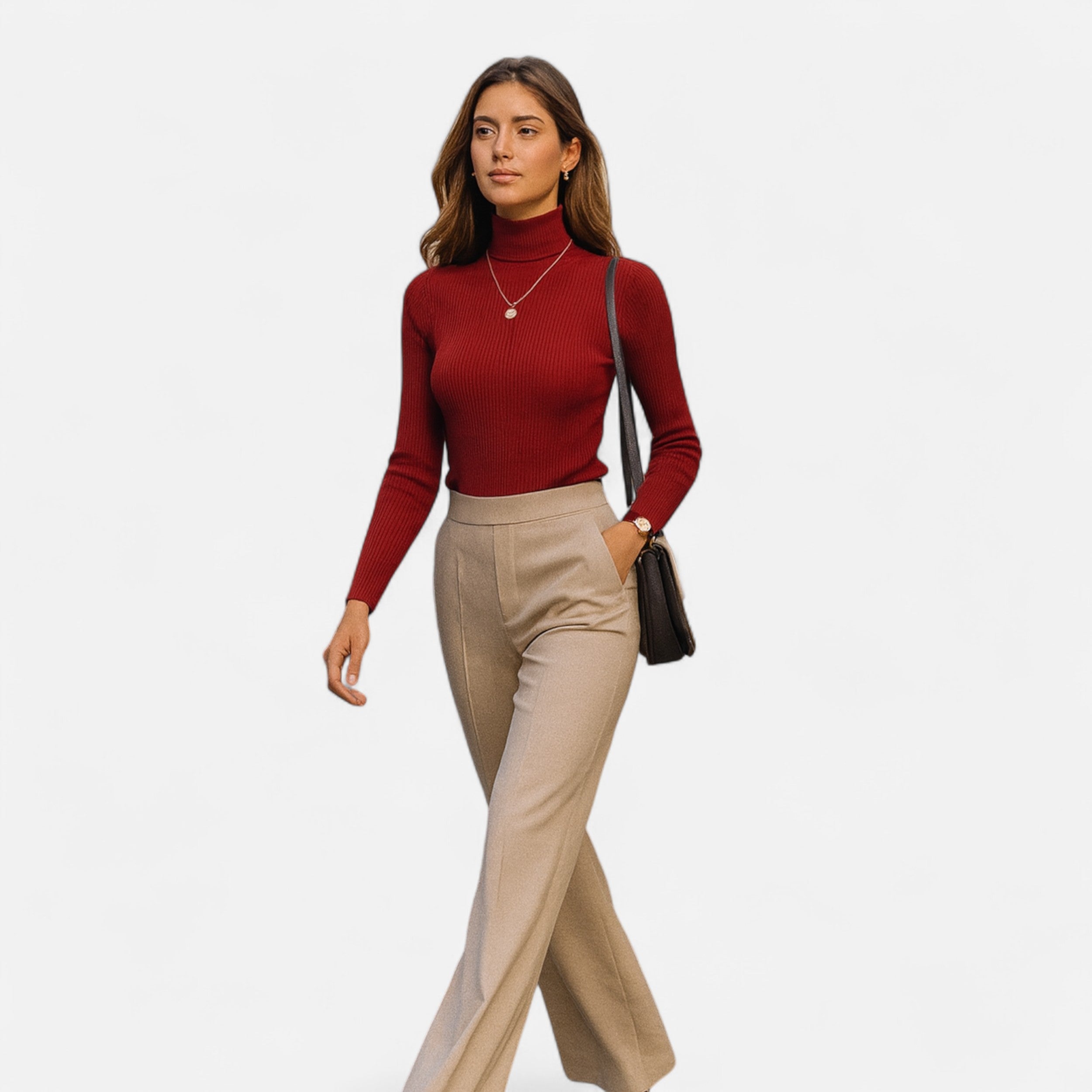 Jersey Cuello Alto Mujer Elegancia Atemporal en Cachemira