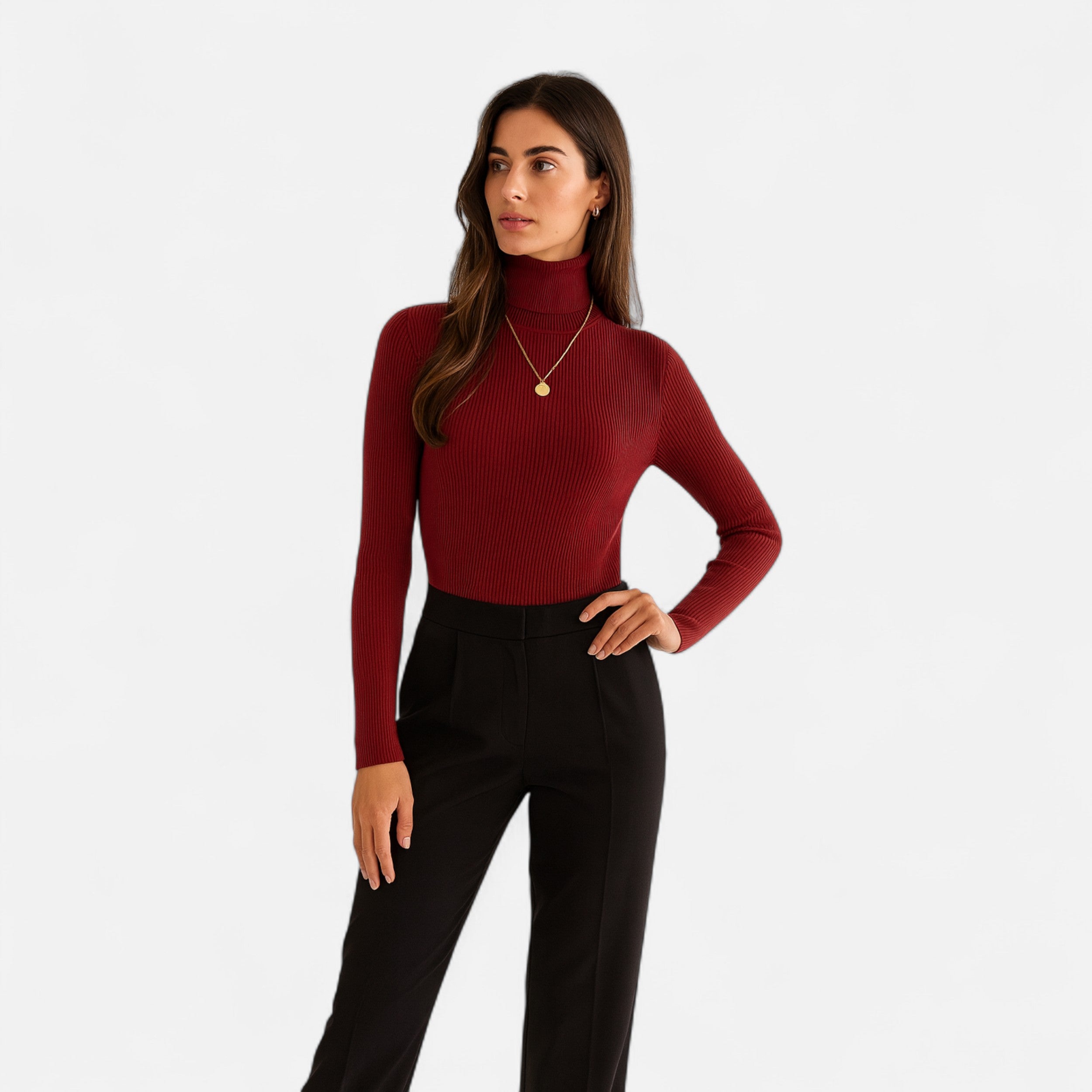Jersey Cuello Alto Mujer Elegancia Atemporal en Cachemira