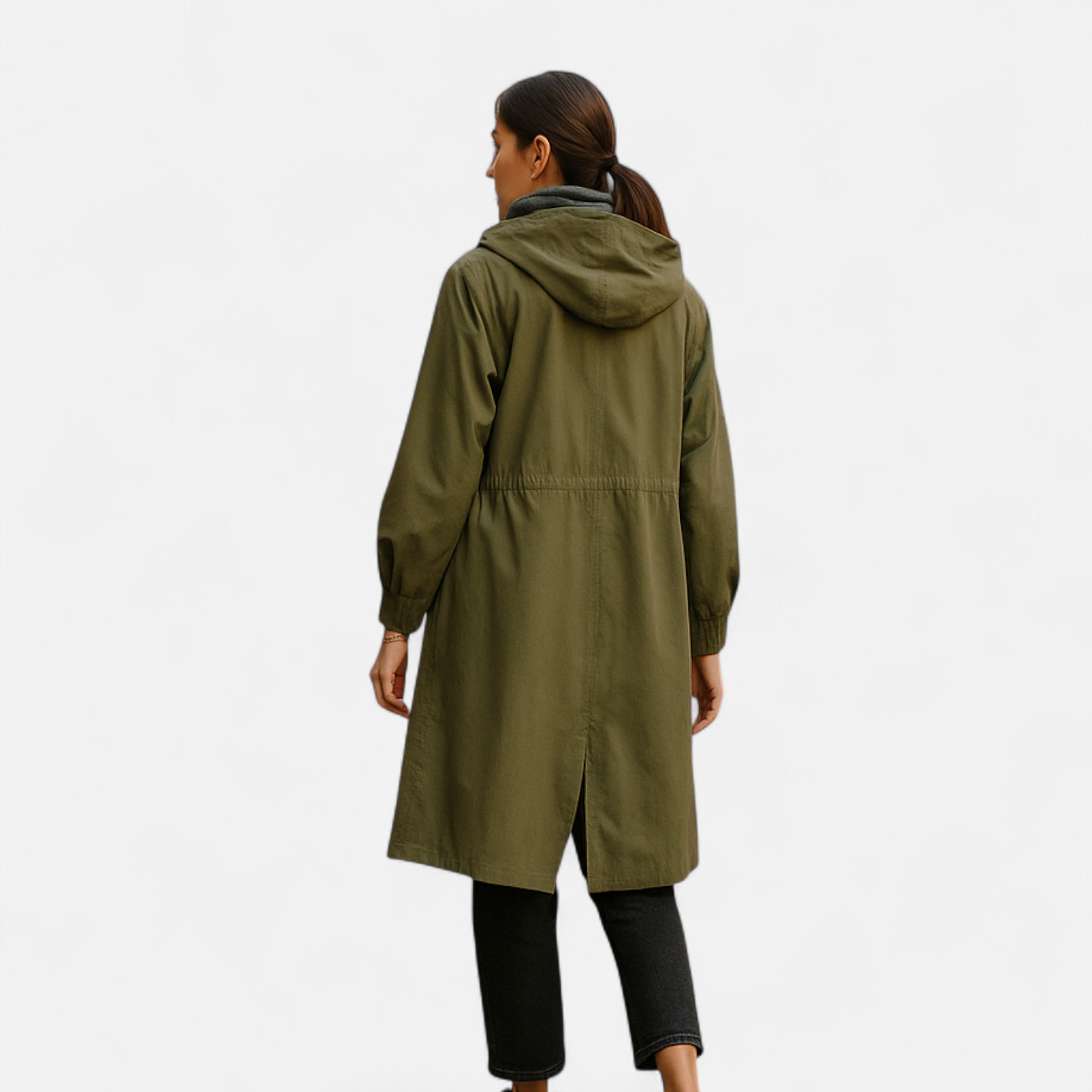 Gabardina Mujer con Capucha Impermeable Atemporal