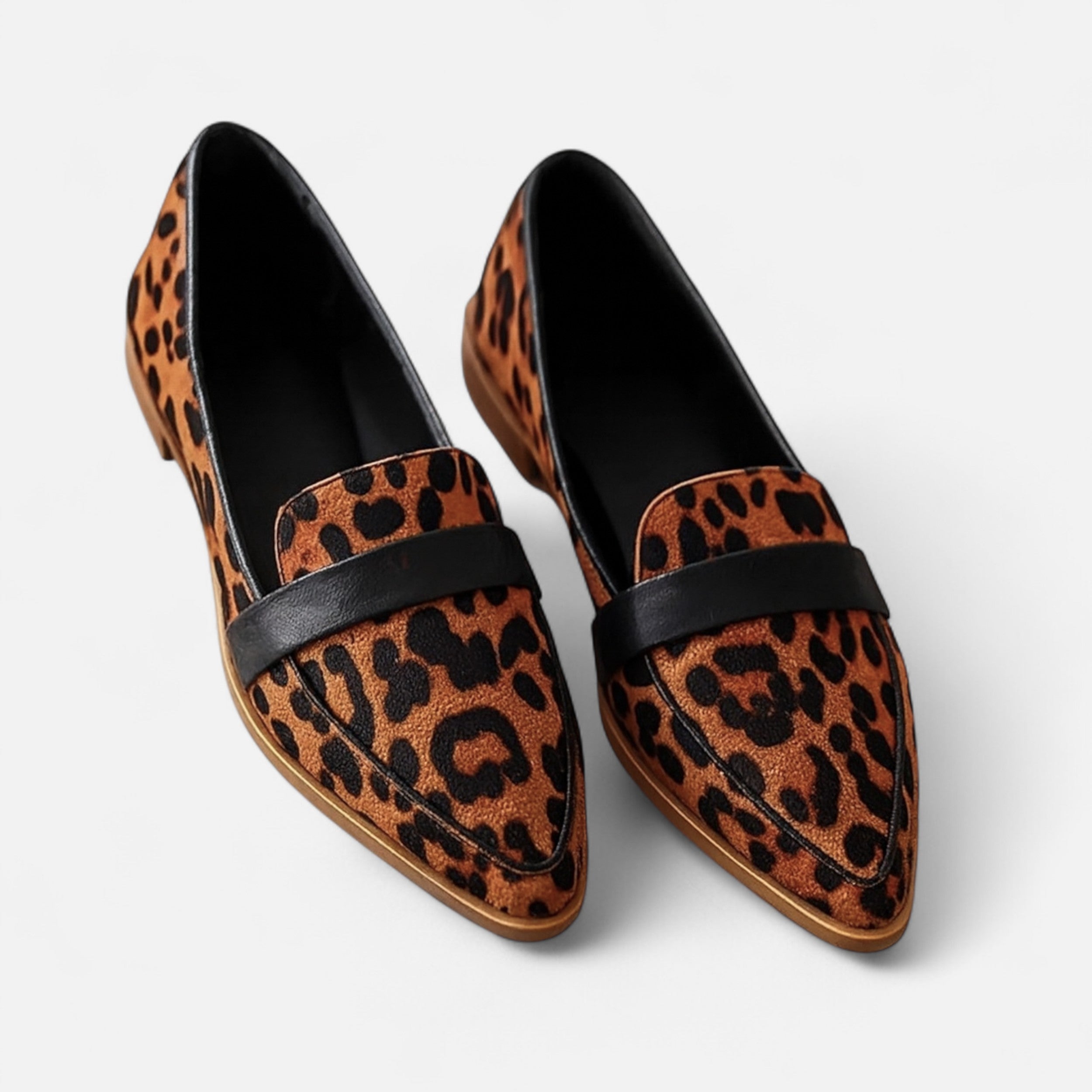 Mocasines de Punta Fina Estilo Retro para Mujer en Gamuza Sintética