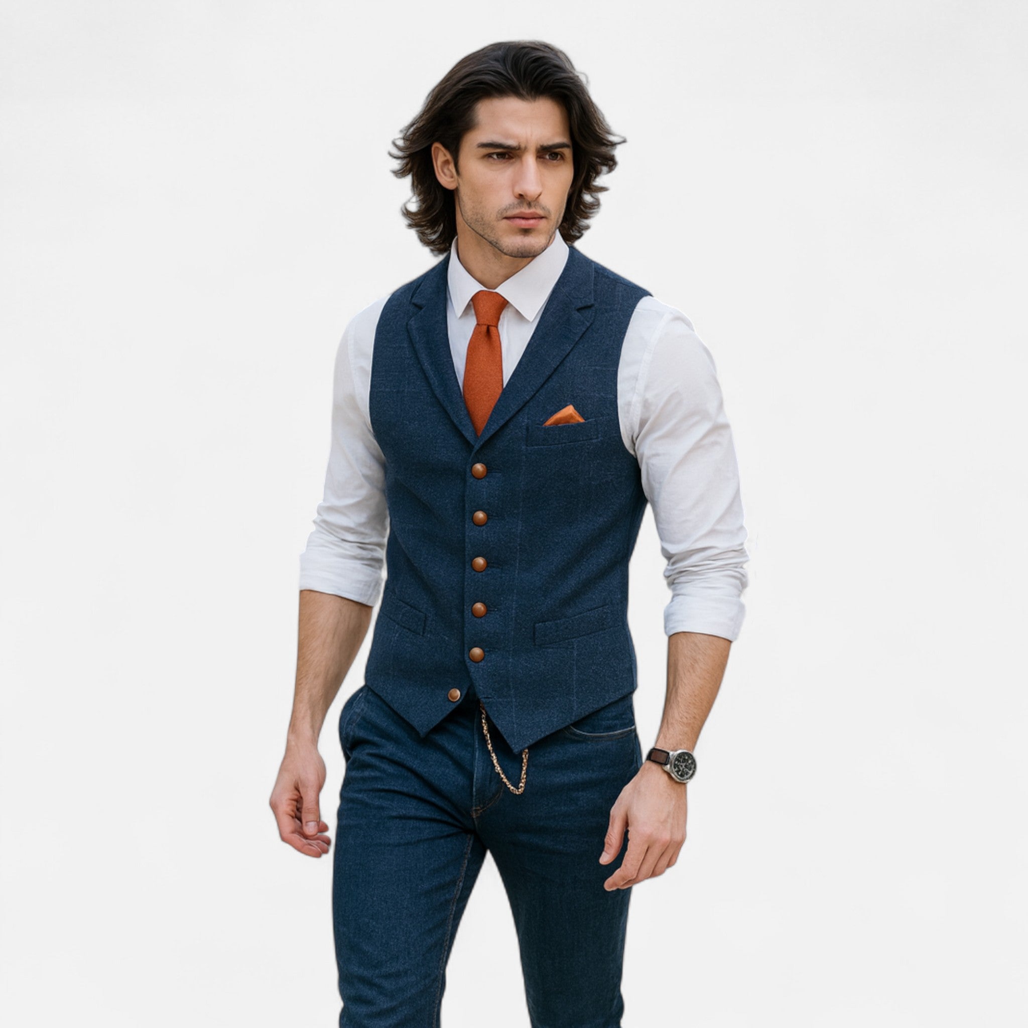 Chaleco Hombre Vintage con Corte Clásico