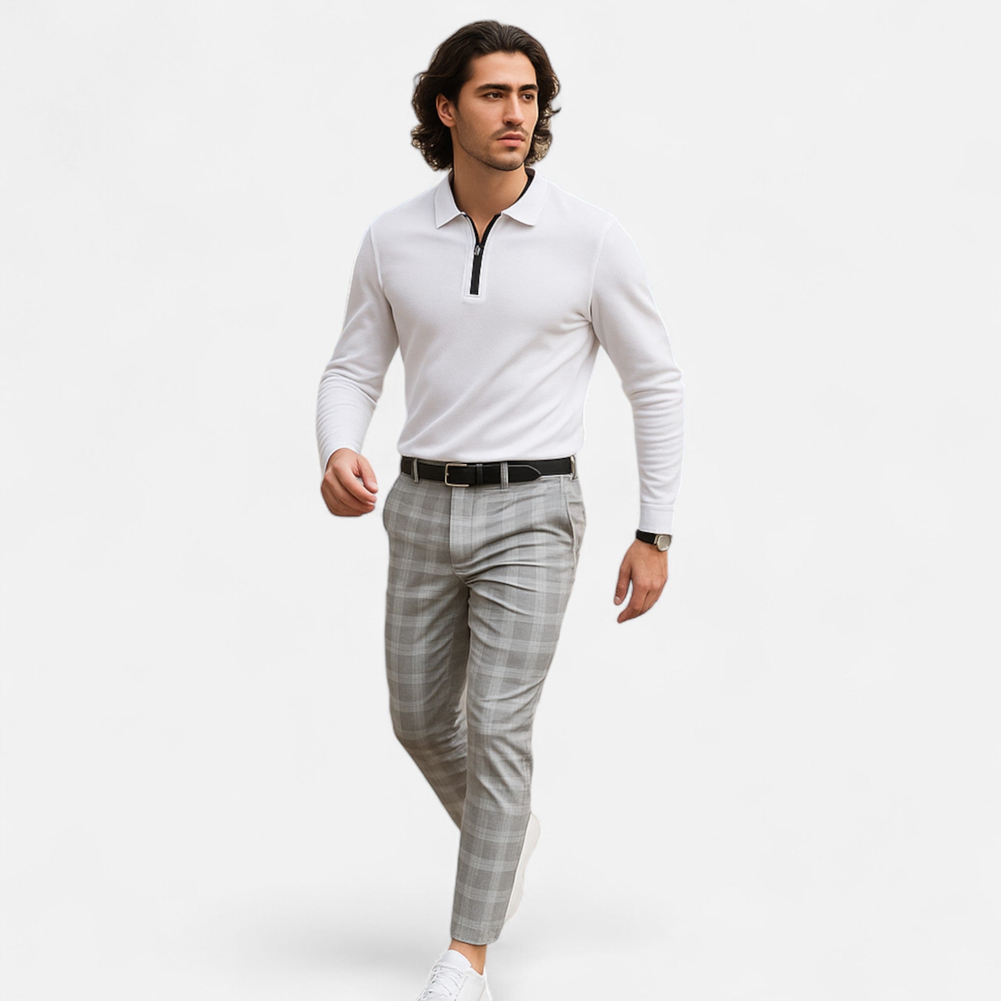 Chinos Hombre Slim Fit Cuadro Clásico con Stretch