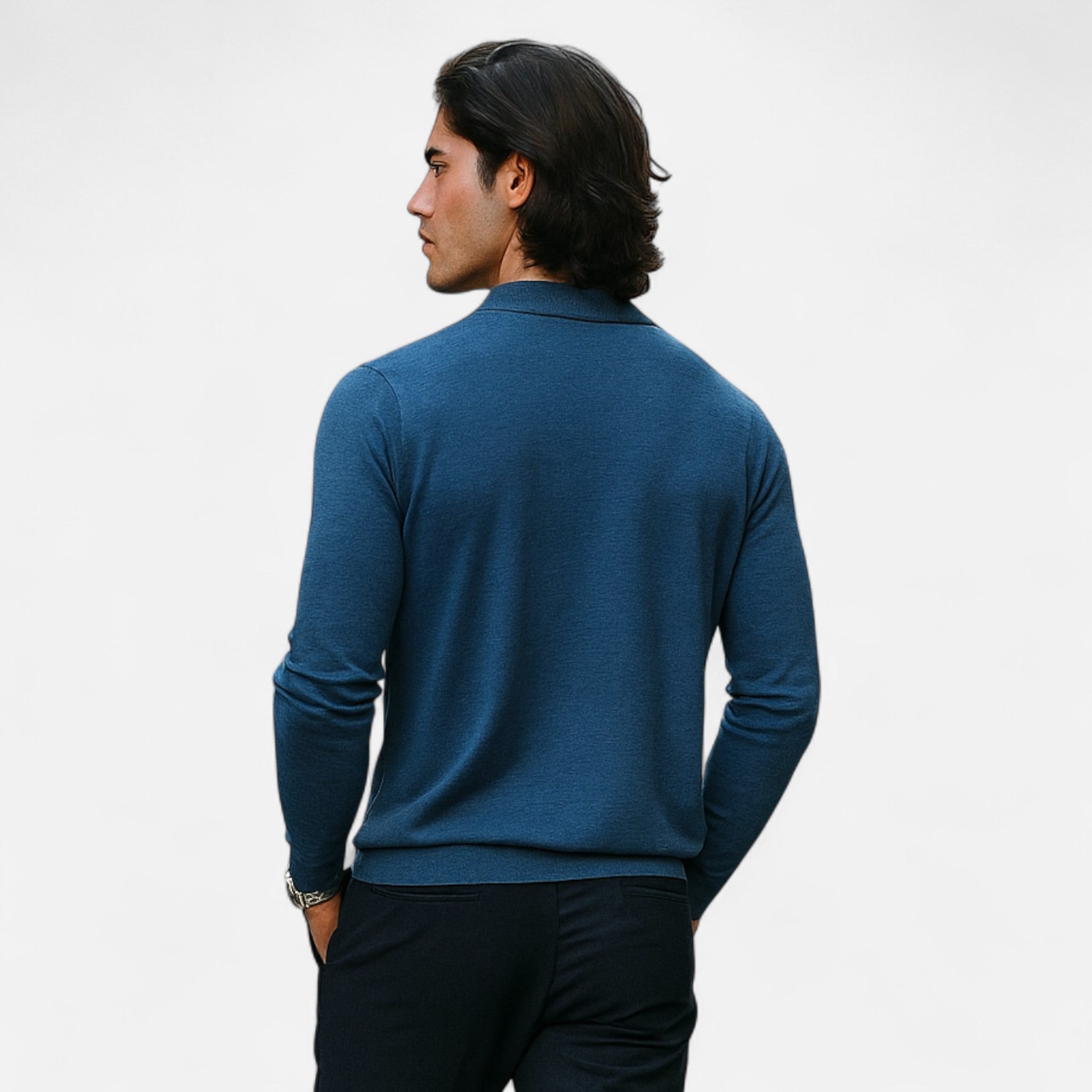 Camisa Polo Hombre Merino Suave Corte Clásico