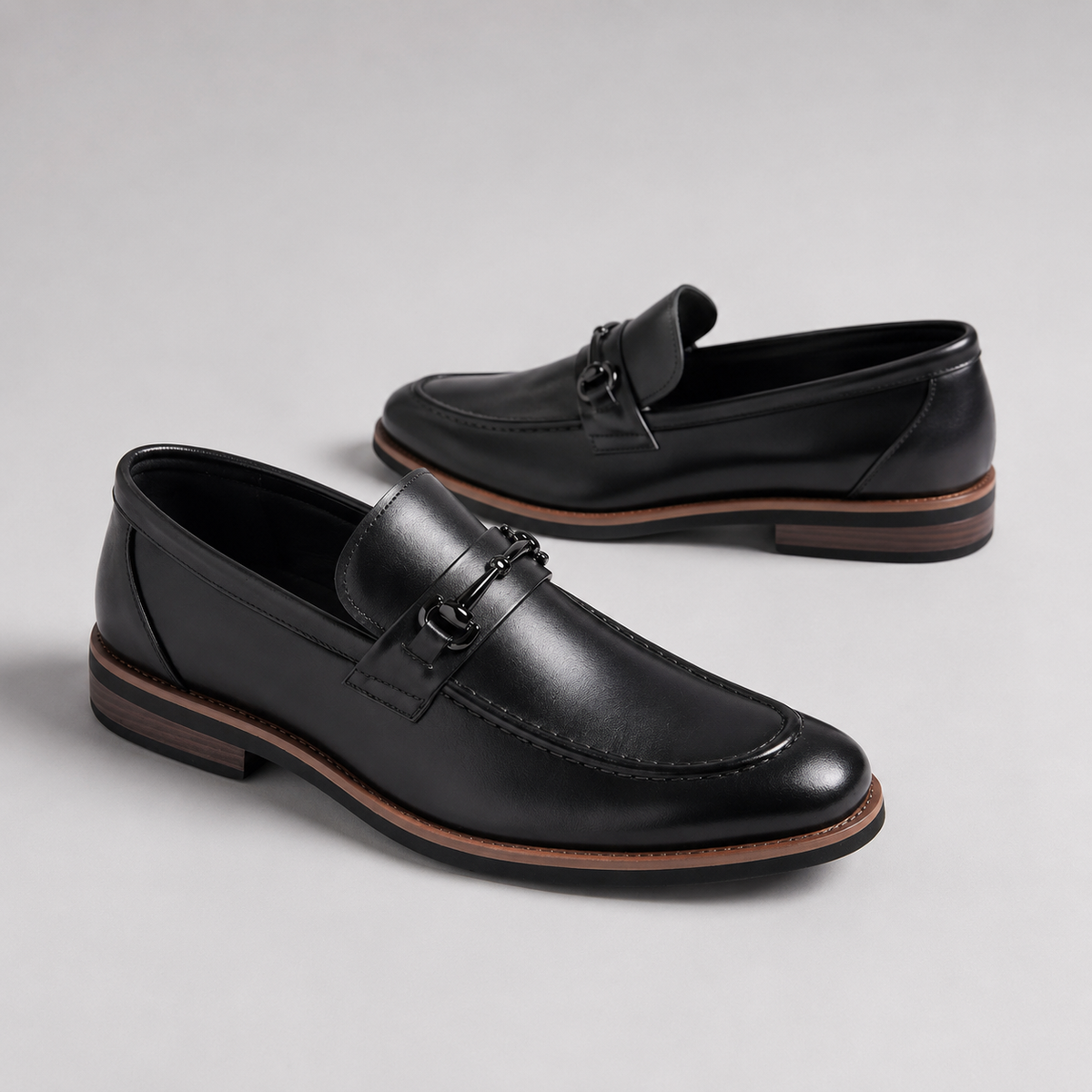 Mocasini eleganți pentru bărbați, cu branț căptușit și talpă de cauciuc