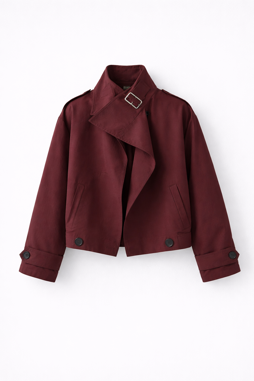 Chaqueta Utility de Corte Holgado con Cuello Solapa y Botones Frontales para Mujer