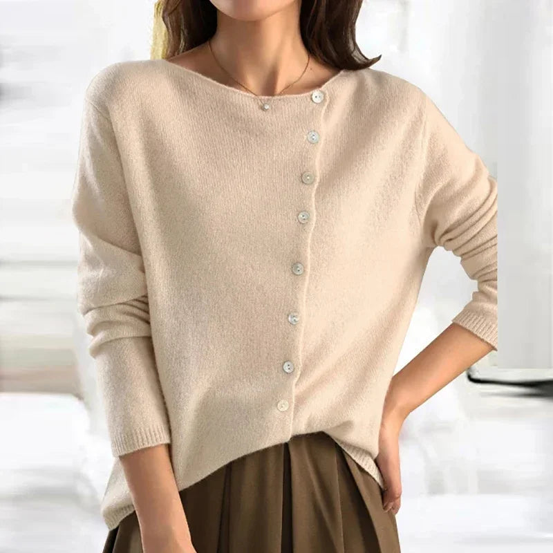 Cárdigan para Mujer con Botonadura Elegante y Ligero Ajuste Elástico