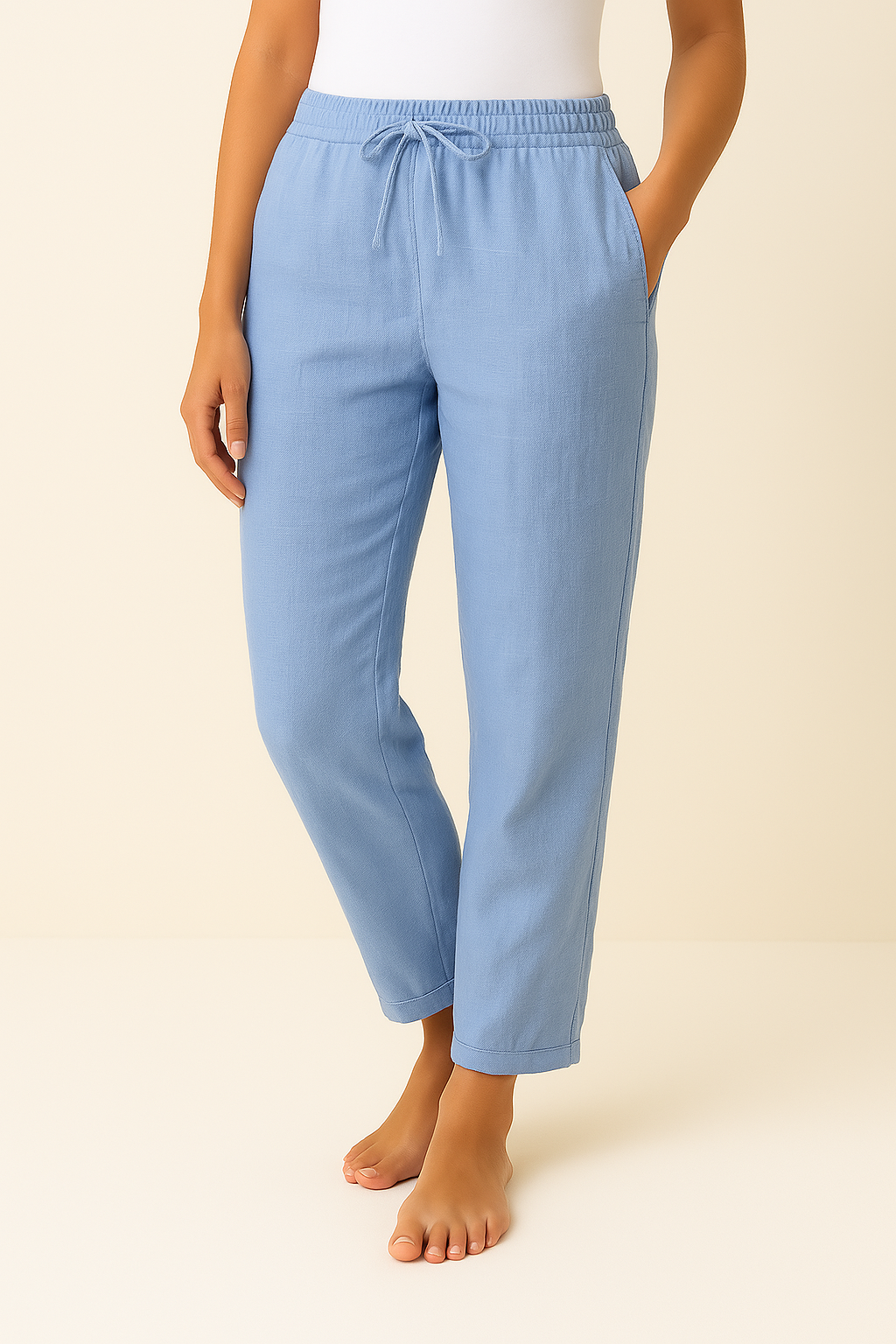 Pantalón Mujer Ajuste Cómodo Cintura Elástica