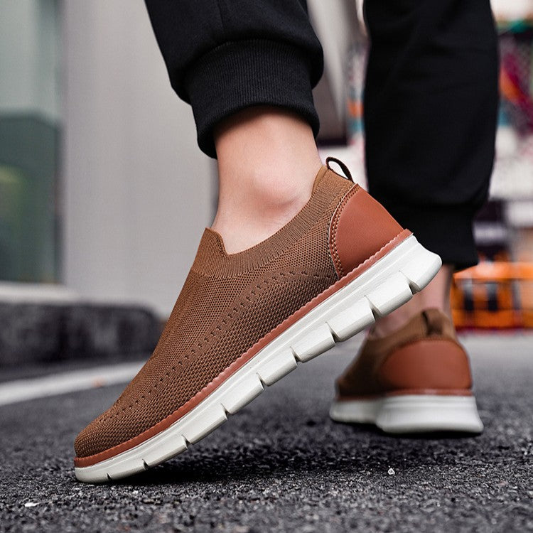 Zapatillas Casuales de Malla Slip-On para Hombre con Suela de EVA y Tejido Fly Knit