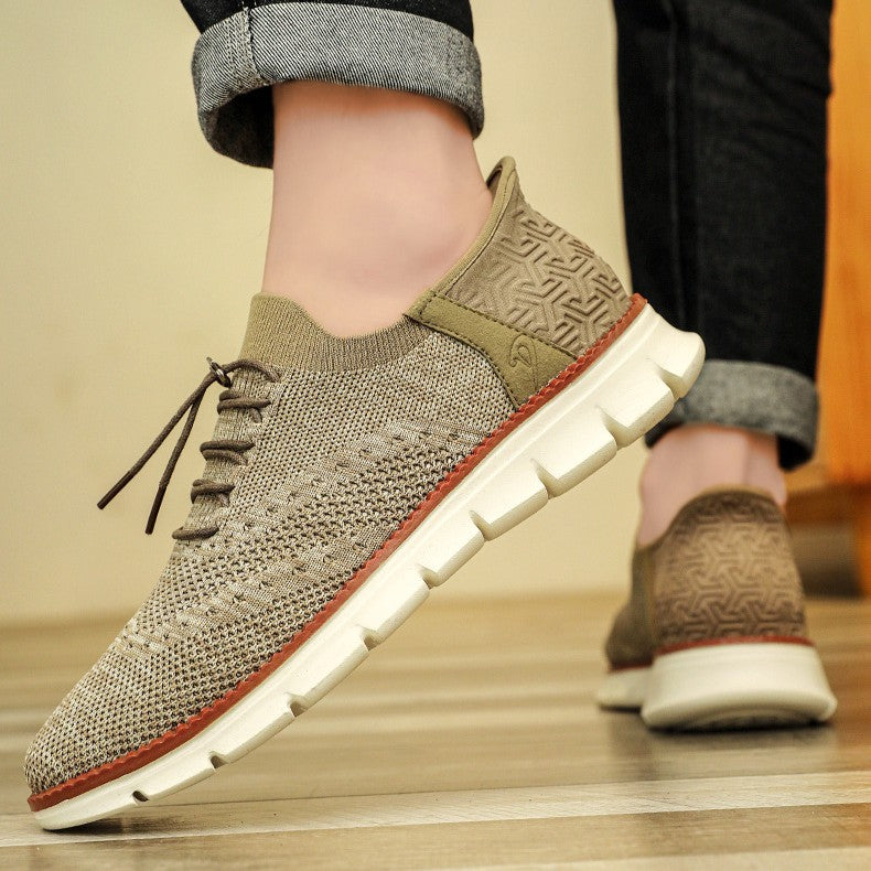 Pánské brogue boty z mesh materiálu s flexibilní gumovou podrážkou a šněrováním