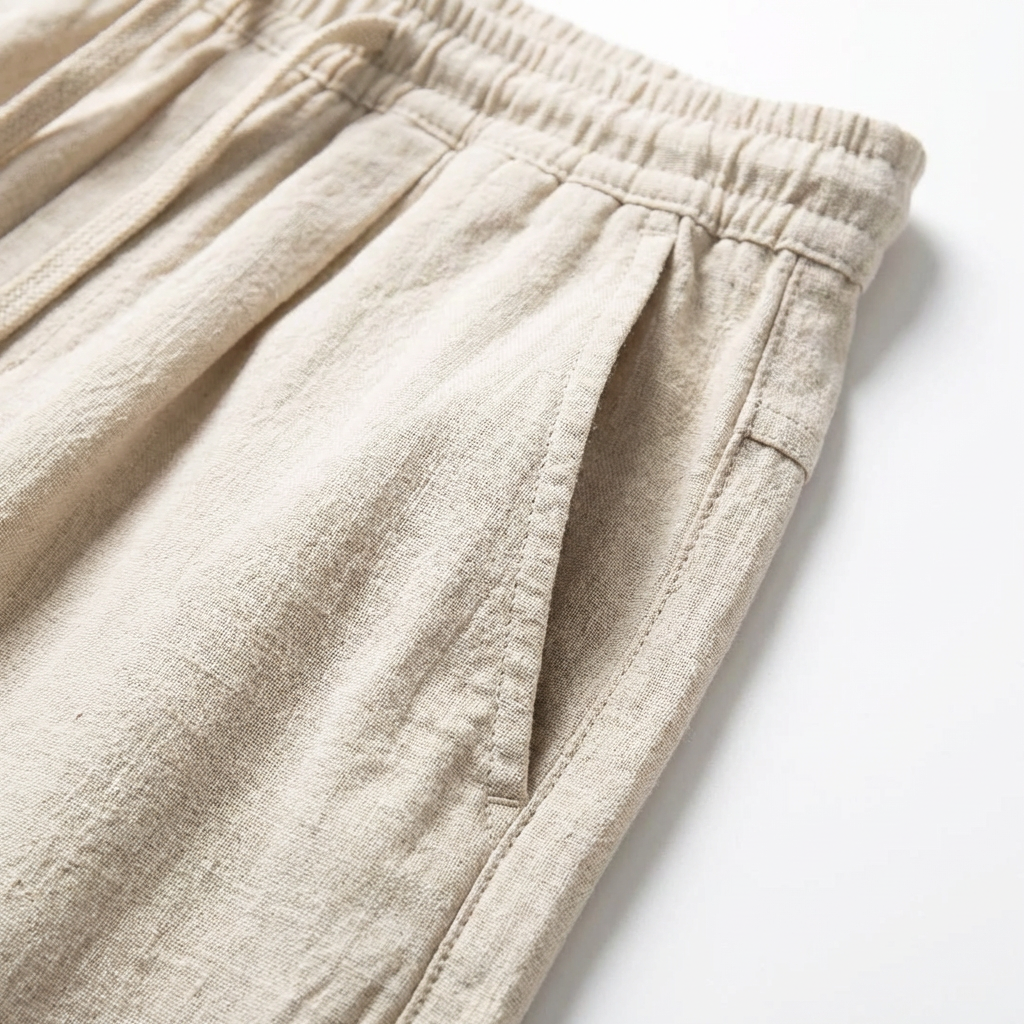 Pantalones Harem de Algodón para Hombre con Cintura Elástica y Cordón Ajustable