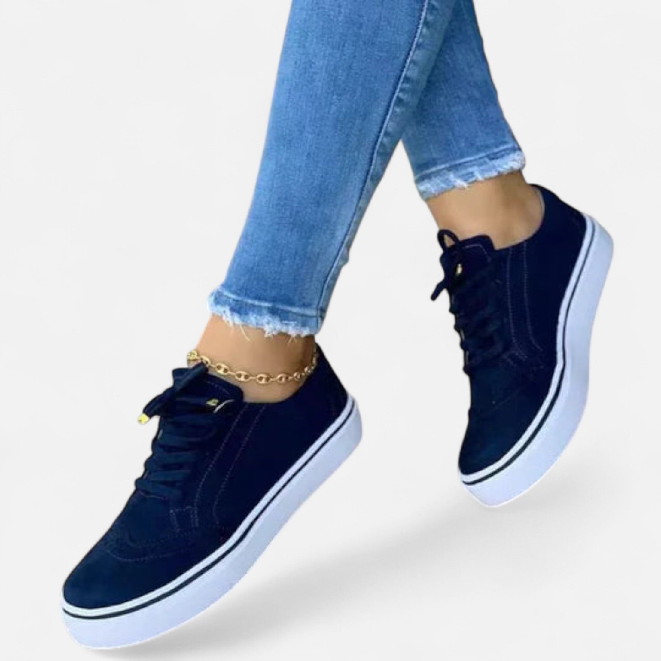 Zapatillas Mujer Punta Redonda Color Sólido