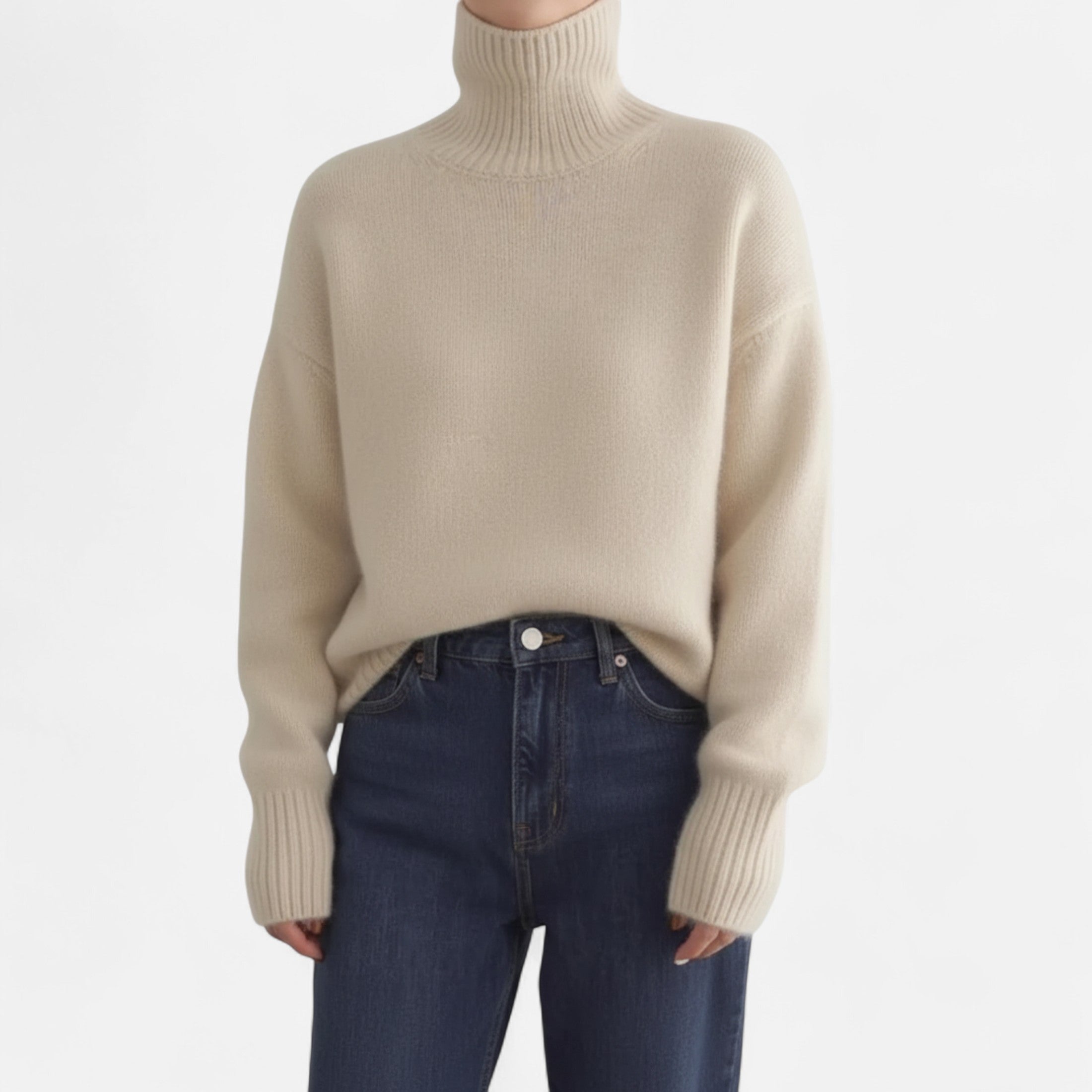 Jersey Mujer Invierno Cuello Alto Cashmere