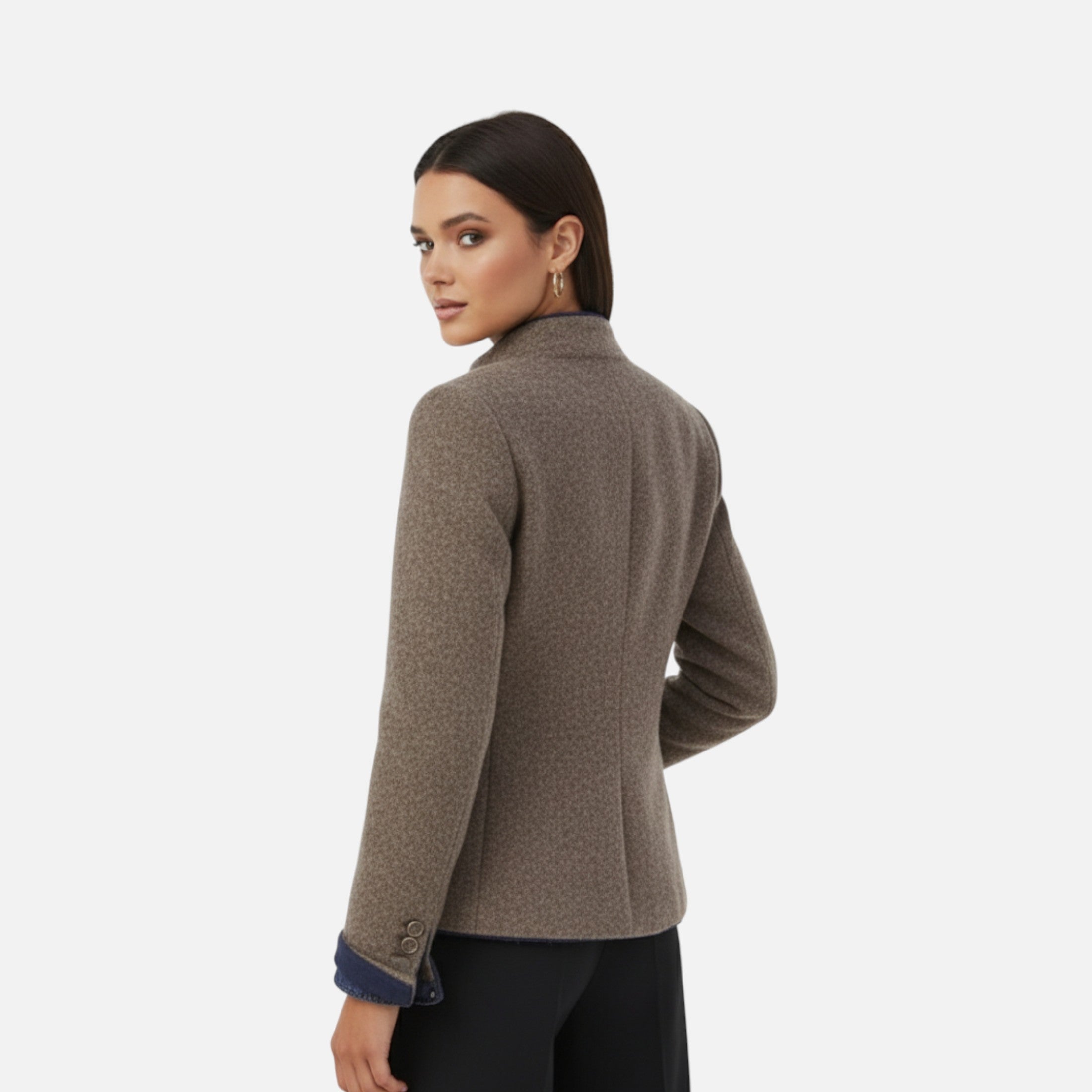 Abrigo Mujer Invierno Lana Imitación Elegante
