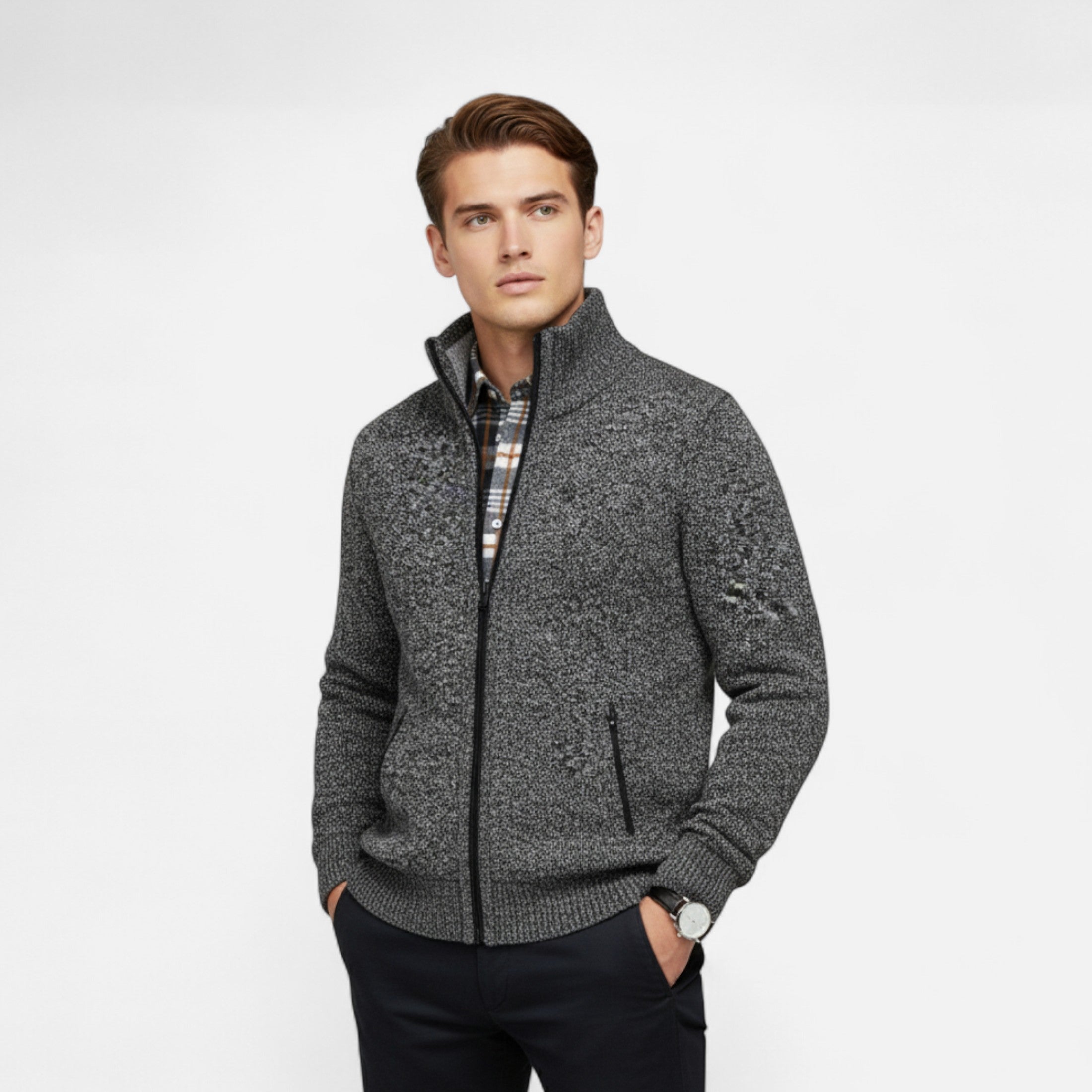 Jersey Hombre Invierno Tejido con Cremallera