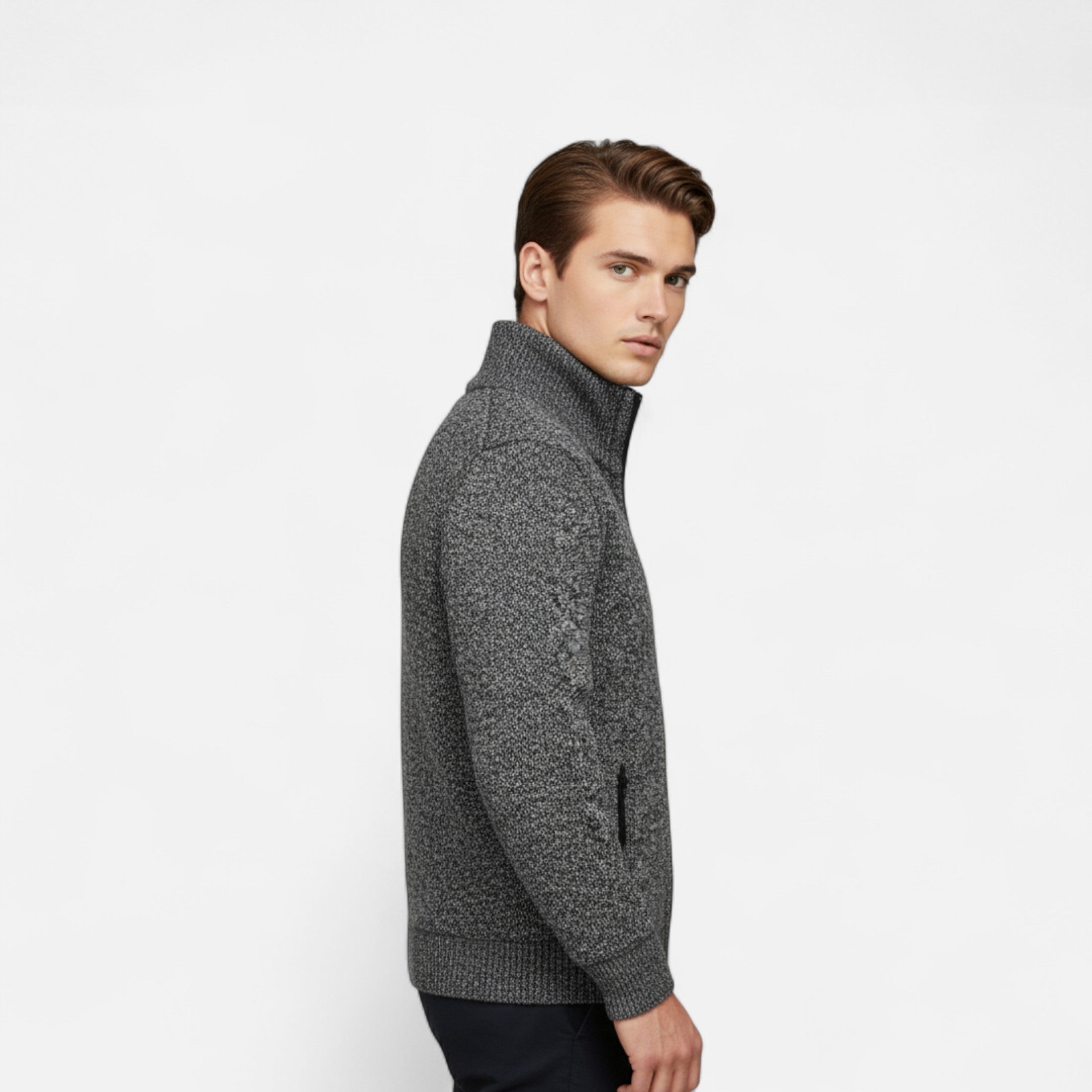 Jersey Hombre Invierno Tejido con Cremallera