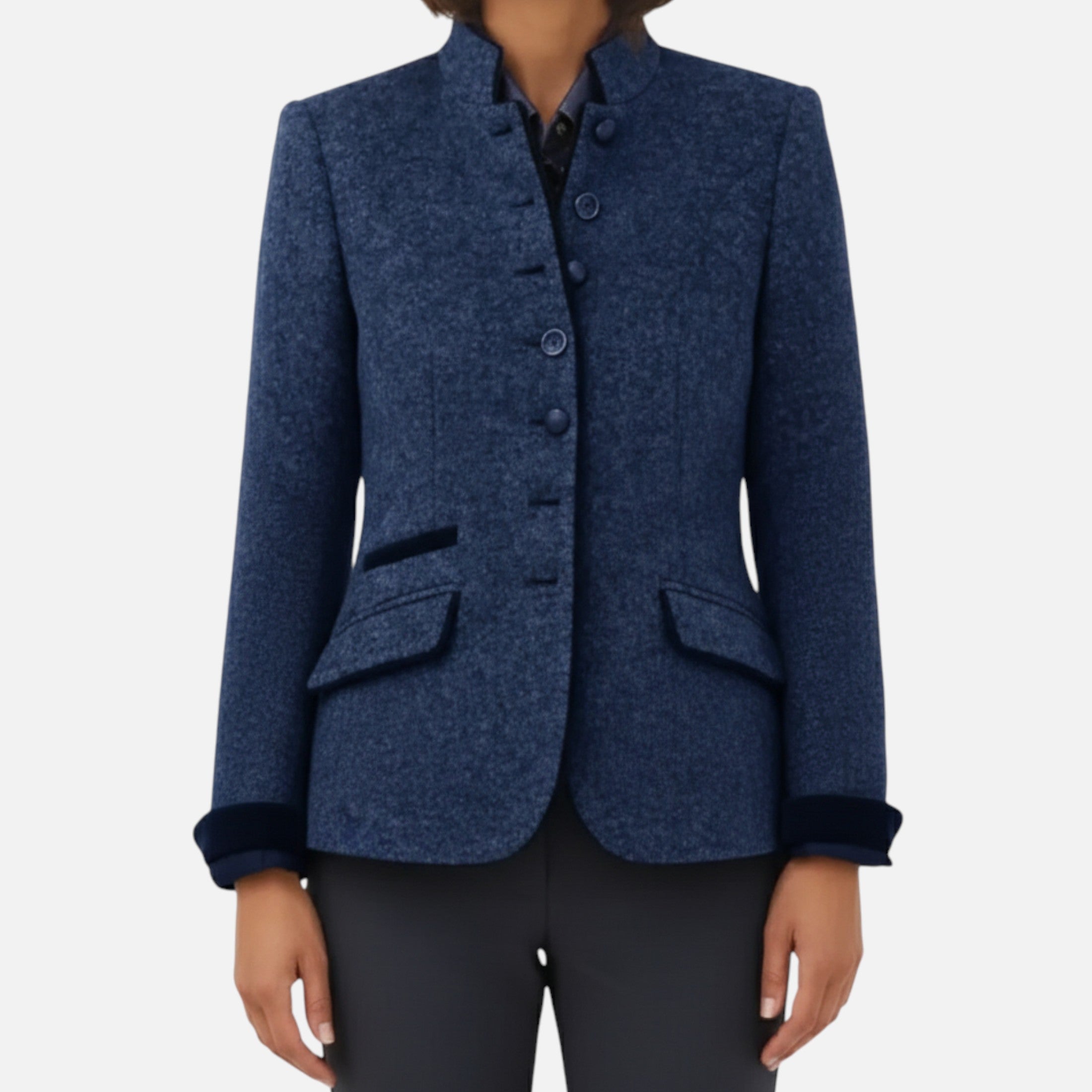 Abrigo Mujer Invierno Lana Imitación Elegante