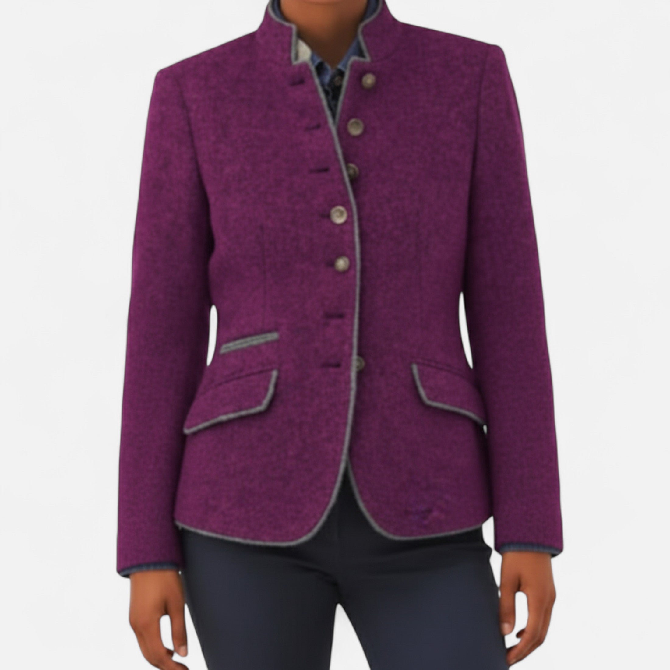 Abrigo Mujer Invierno Lana Imitación Elegante