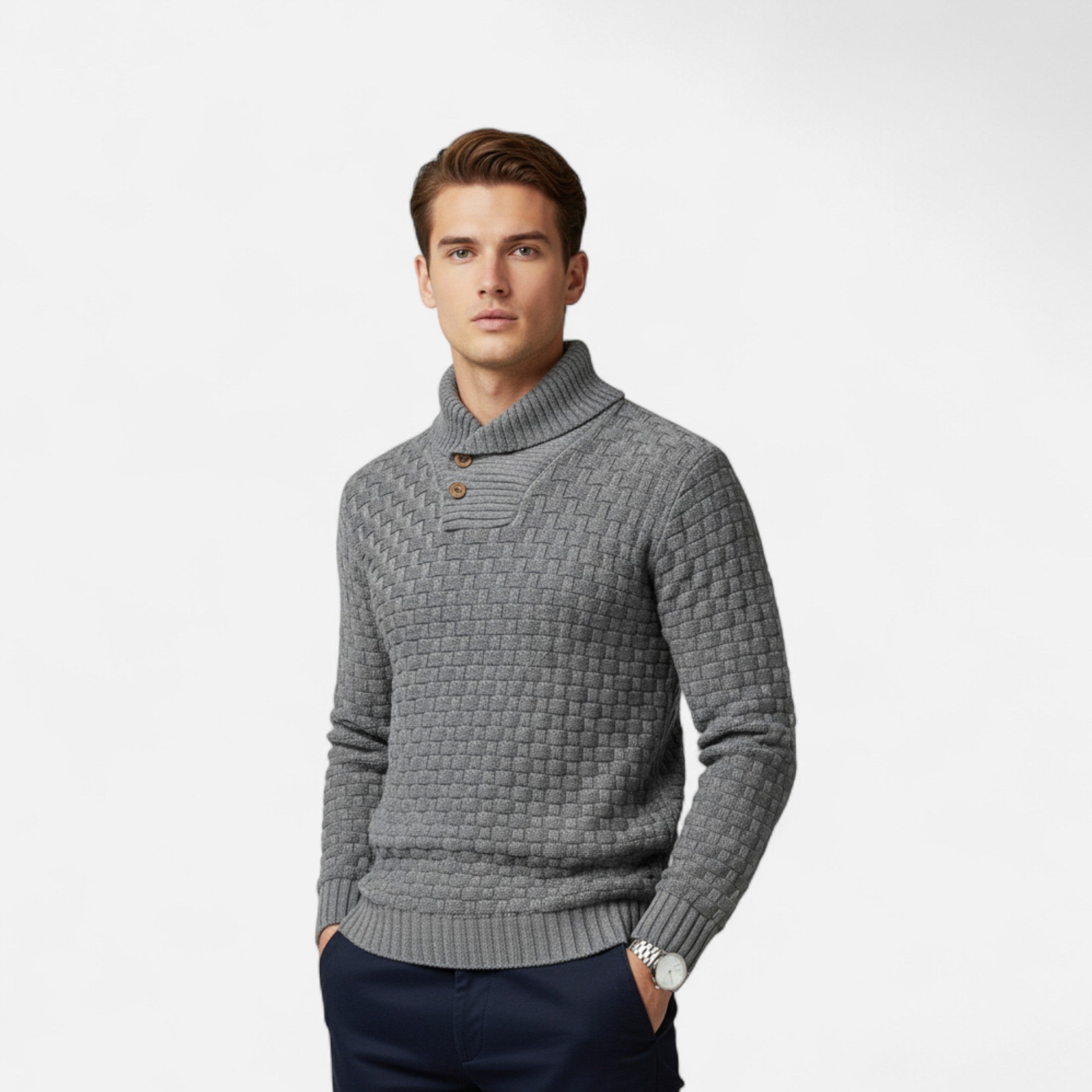 Jersey Hombre Invierno Cuello Alto Térmico