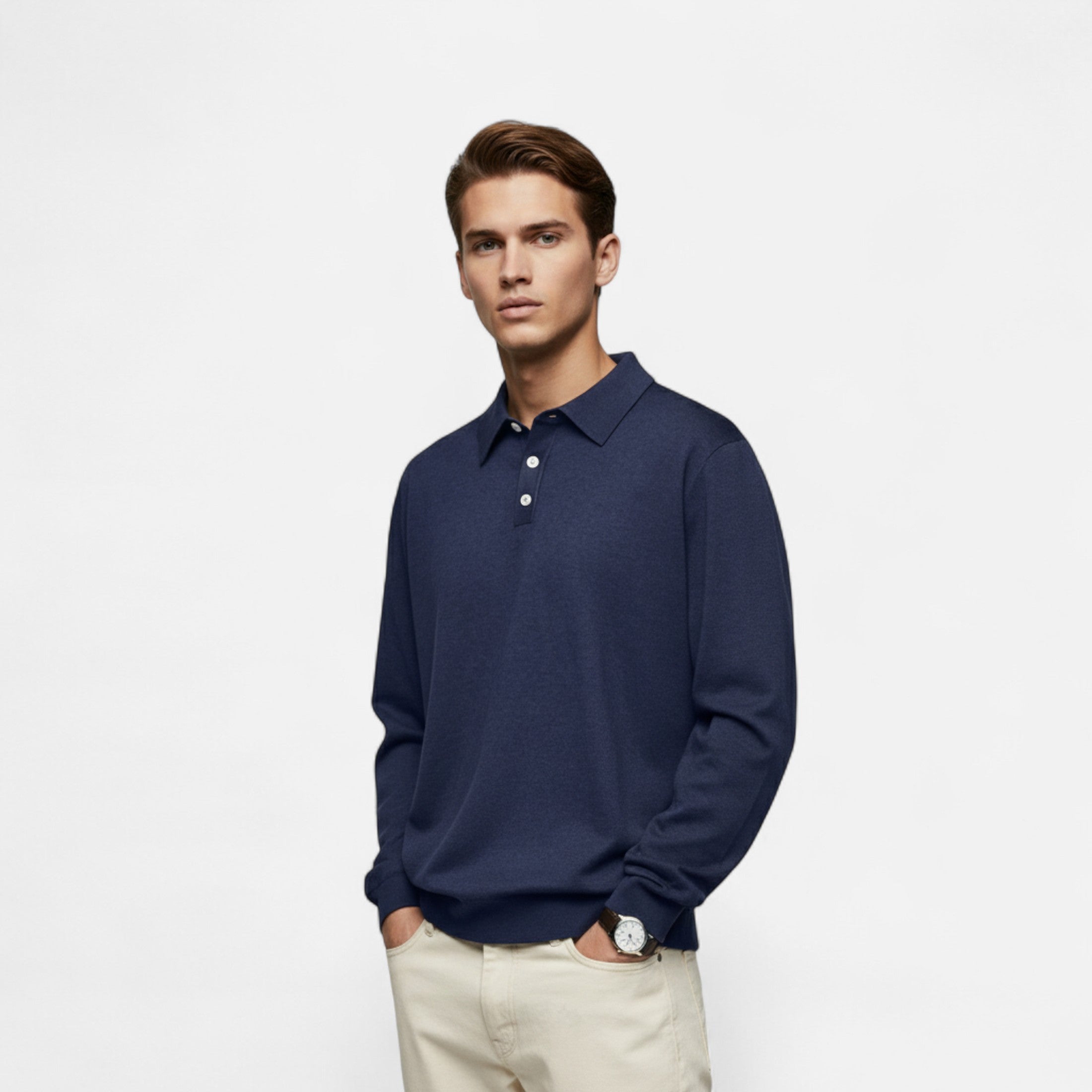 Polo Hombre Invierno Estilo Casual Elegante