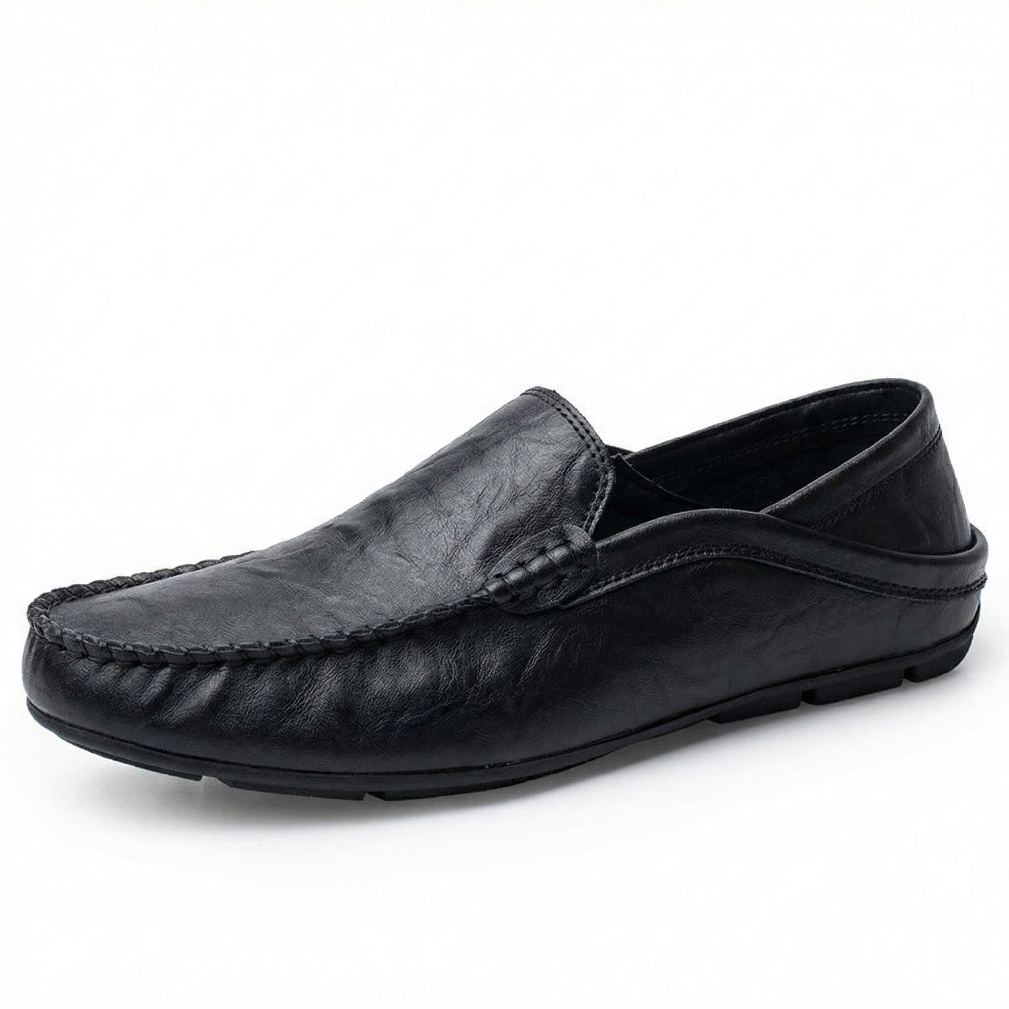 Mocasines de cuero hombre — talón plegable — calzado para viaje