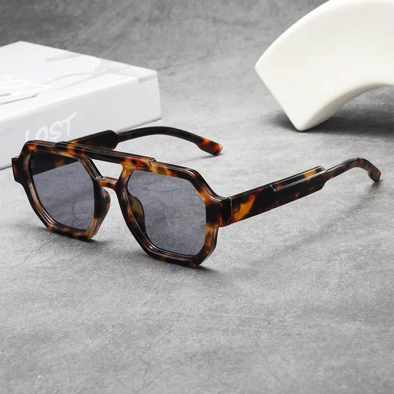 Óculos de Sol Geométricos Navigator com Dupla Ponte e Proteção UV400 Unissexo