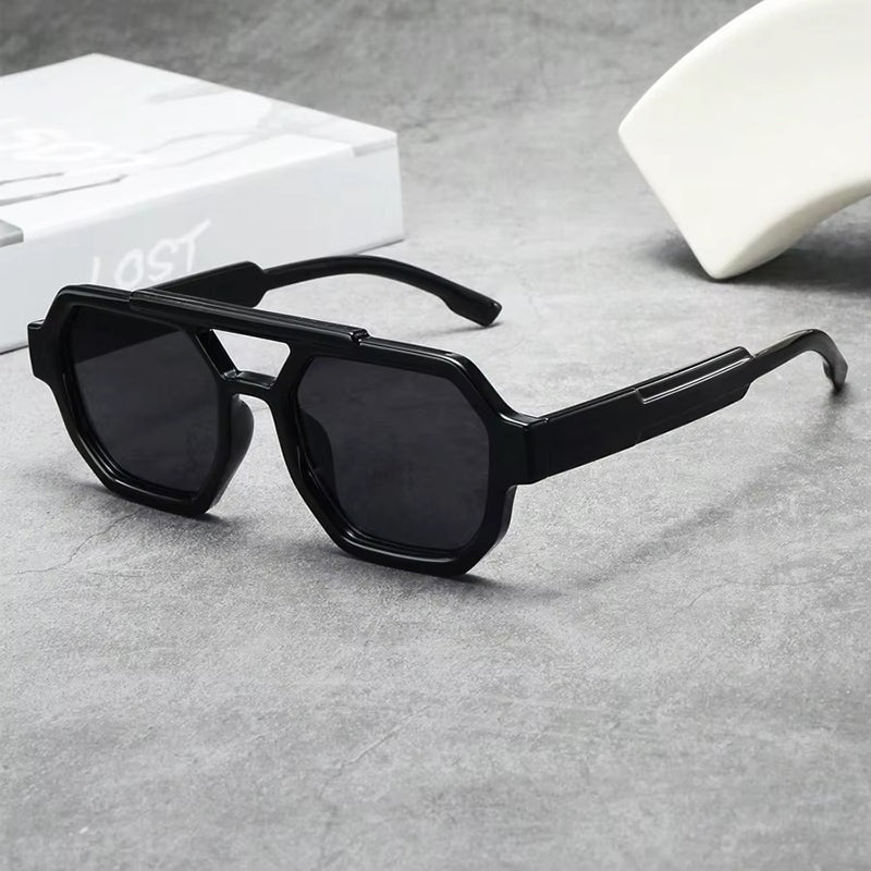 Óculos de Sol Geométricos Navigator com Dupla Ponte e Proteção UV400 Unissexo