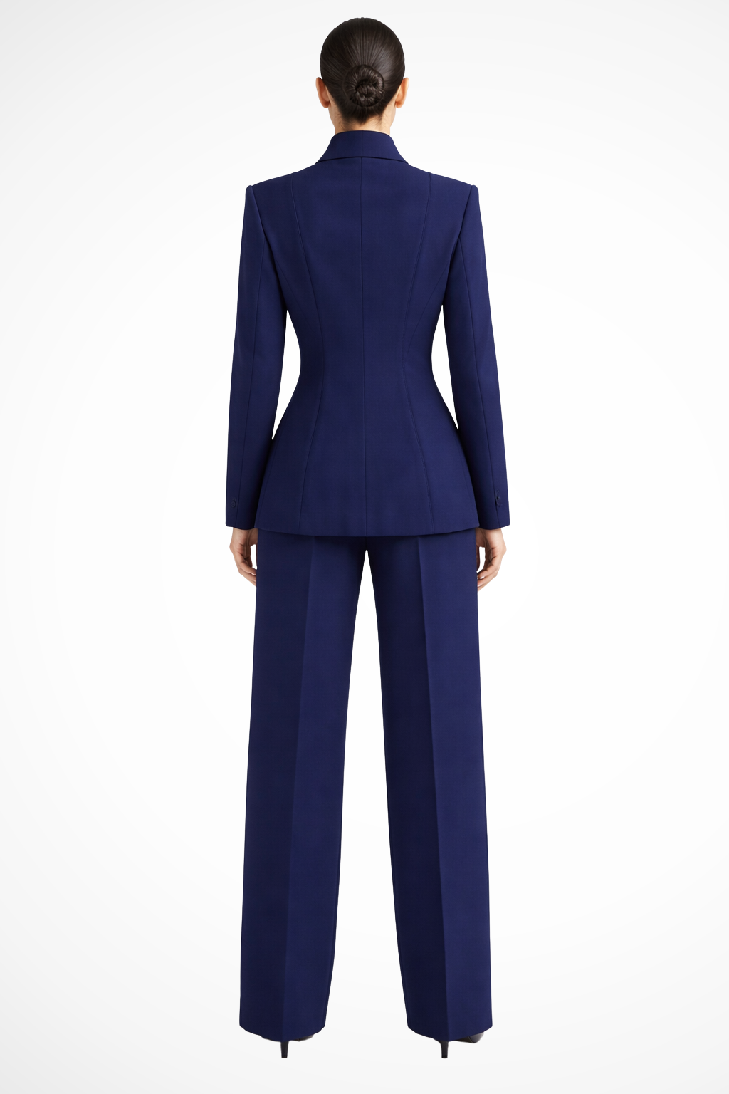 Traje de Dos Piezas para Mujer Blazer Entallado y Pantalón de Pata Ancha