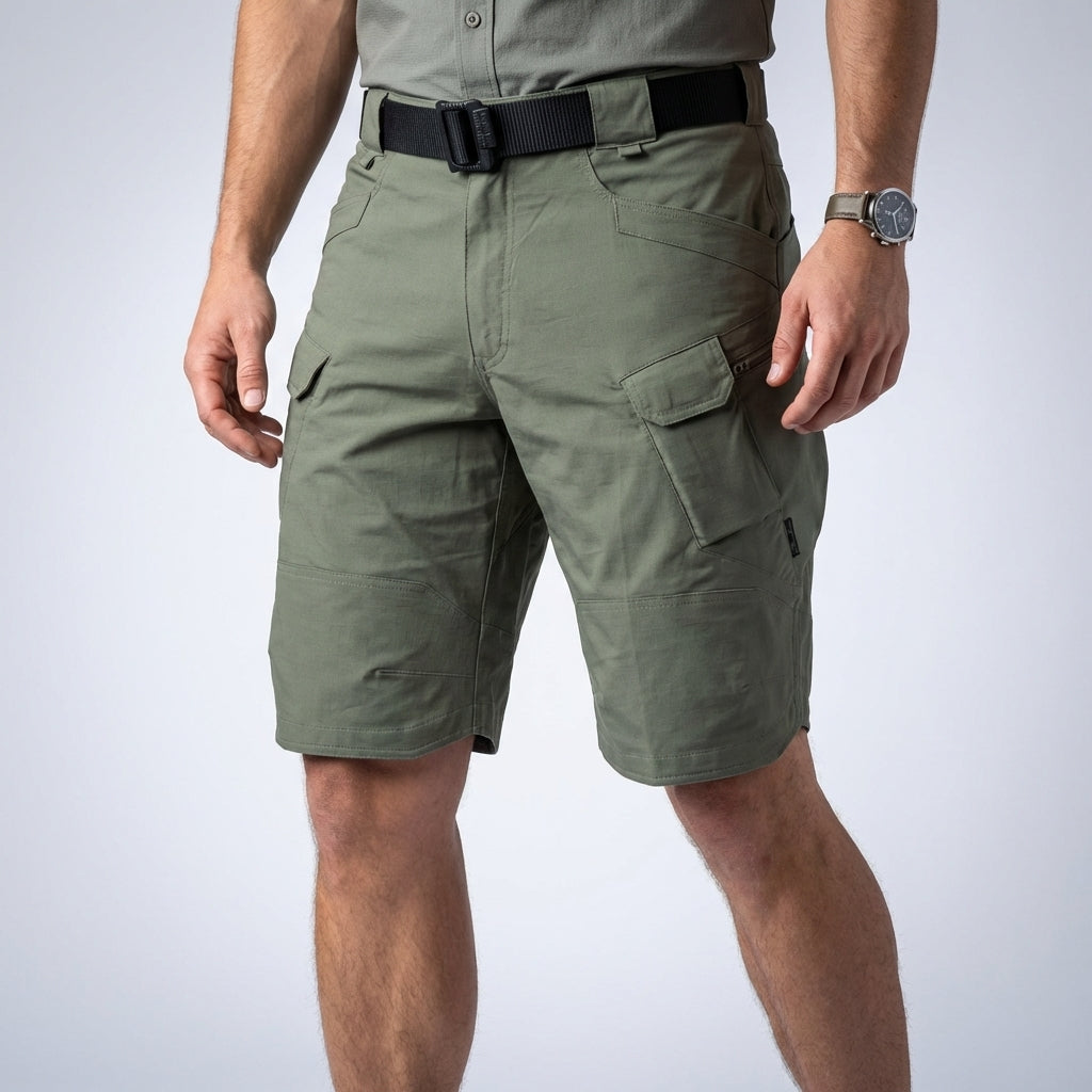 Pantalones Cortos Cargo Tácticos para Hombre con Cintura Elástica y Corte Relajado