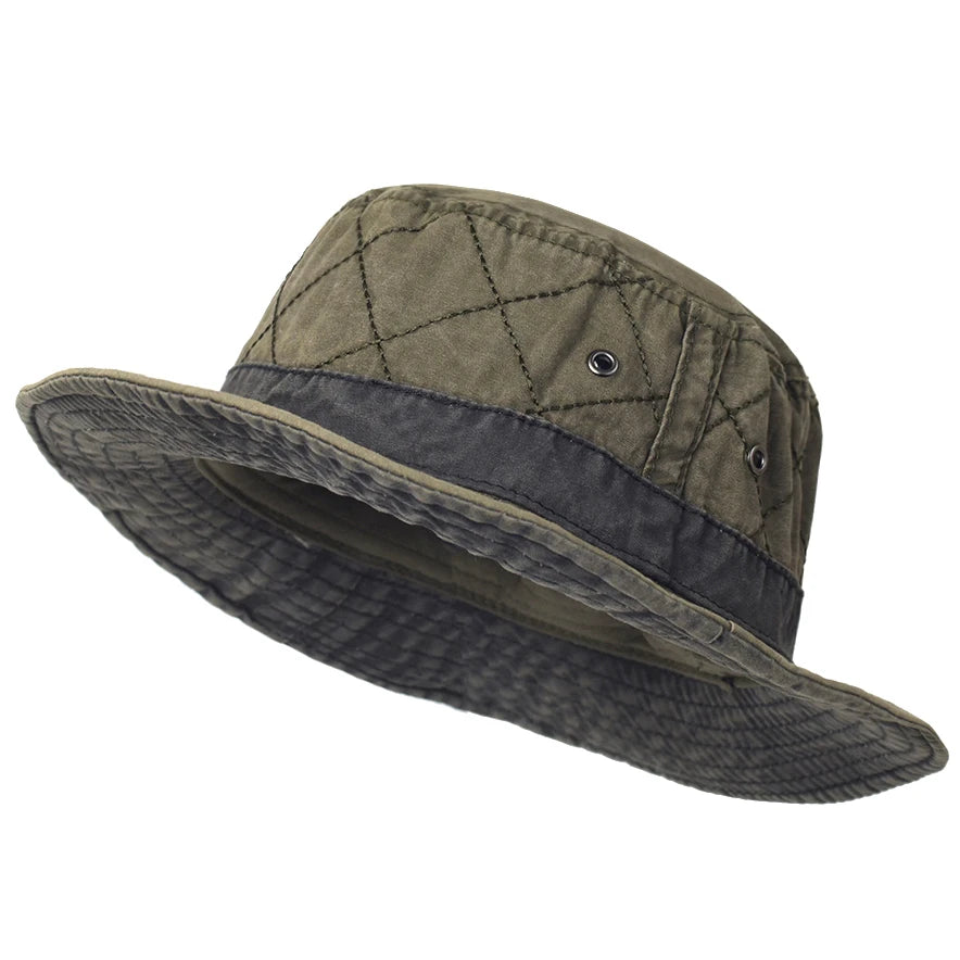 Bucket hat sombrero de sol unisex de algodón lavado para pesca y caza