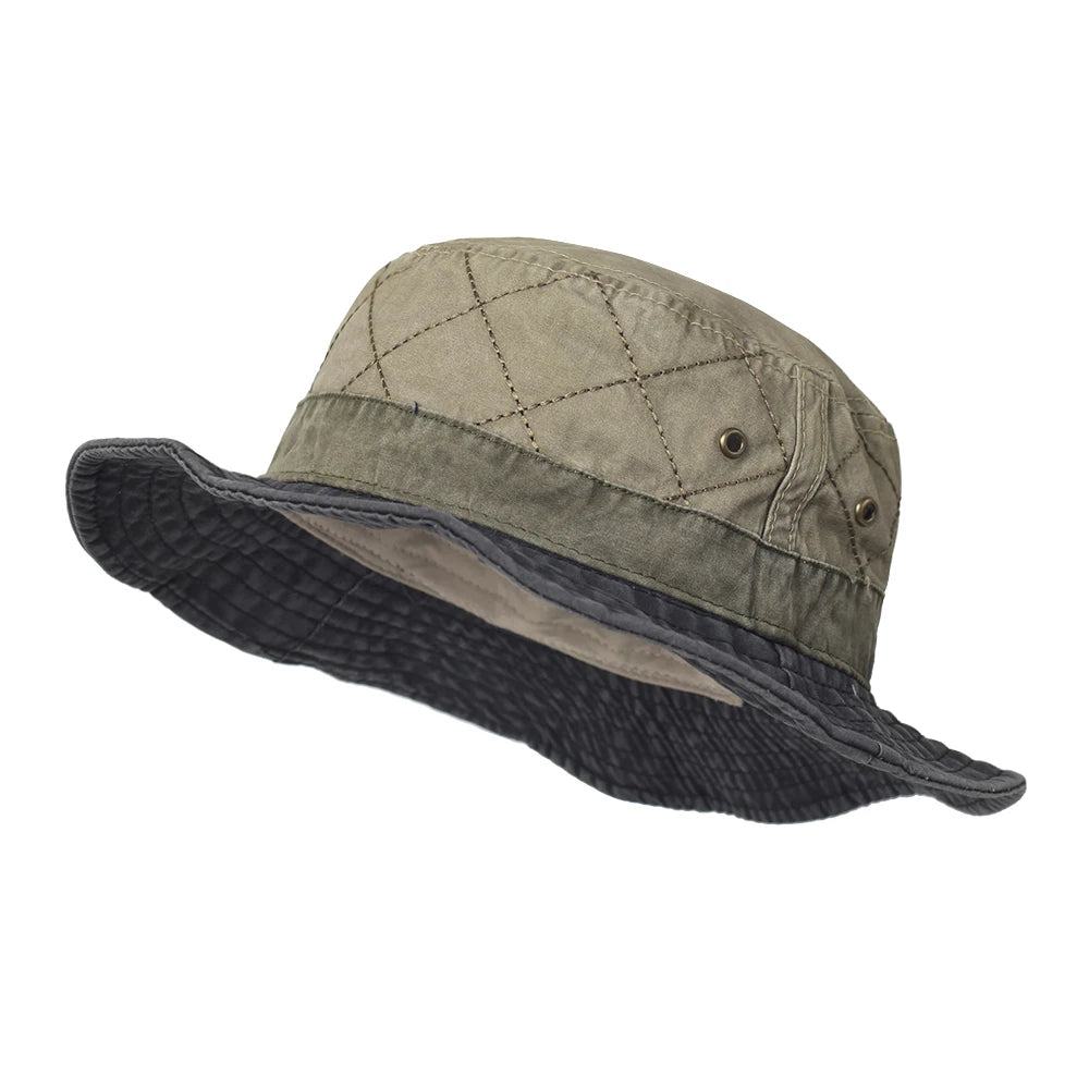 Bucket hat sombrero de sol unisex de algodón lavado para pesca y caza
