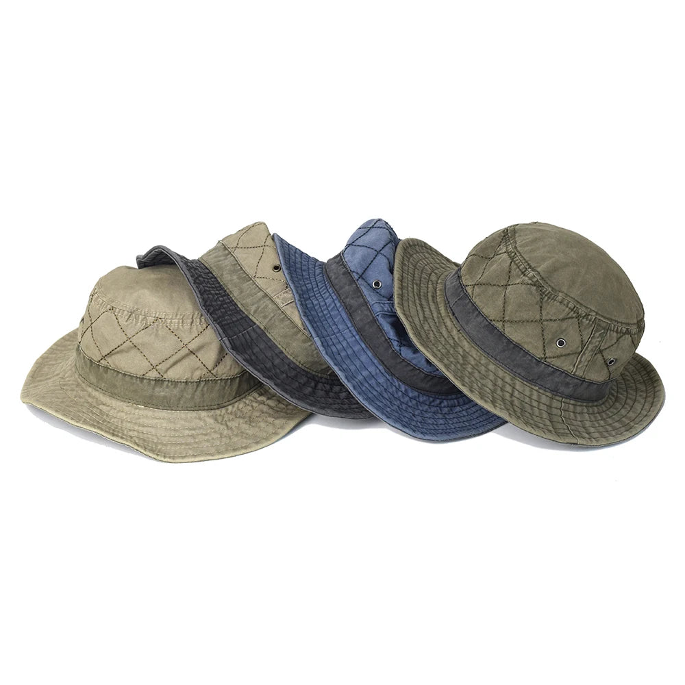 Bucket hat sombrero de sol unisex de algodón lavado para pesca y caza