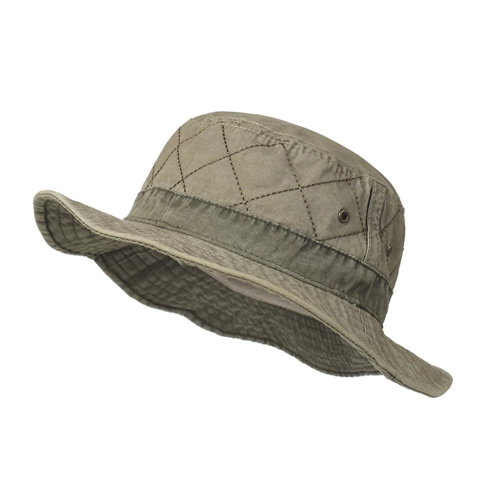 Bucket hat sombrero de sol unisex de algodón lavado para pesca y caza