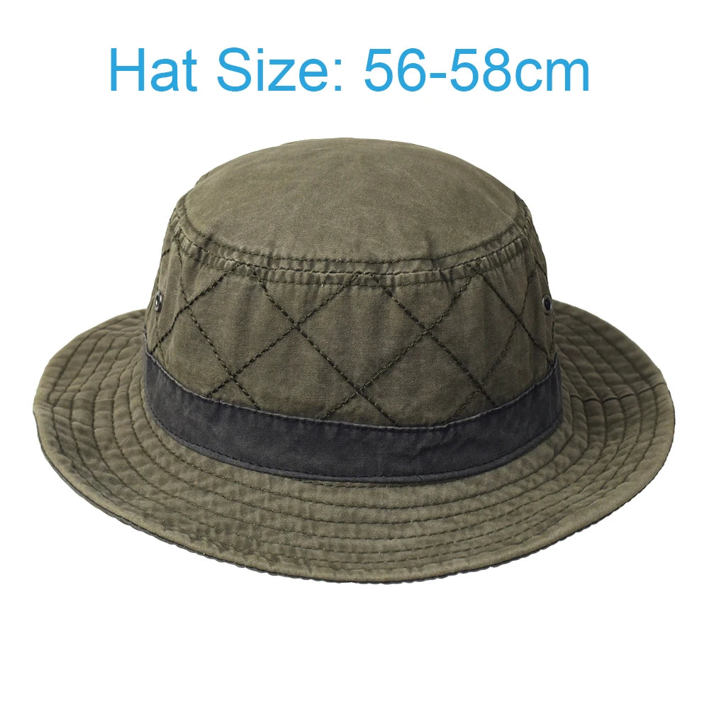 Bucket hat sombrero de sol unisex de algodón lavado para pesca y caza