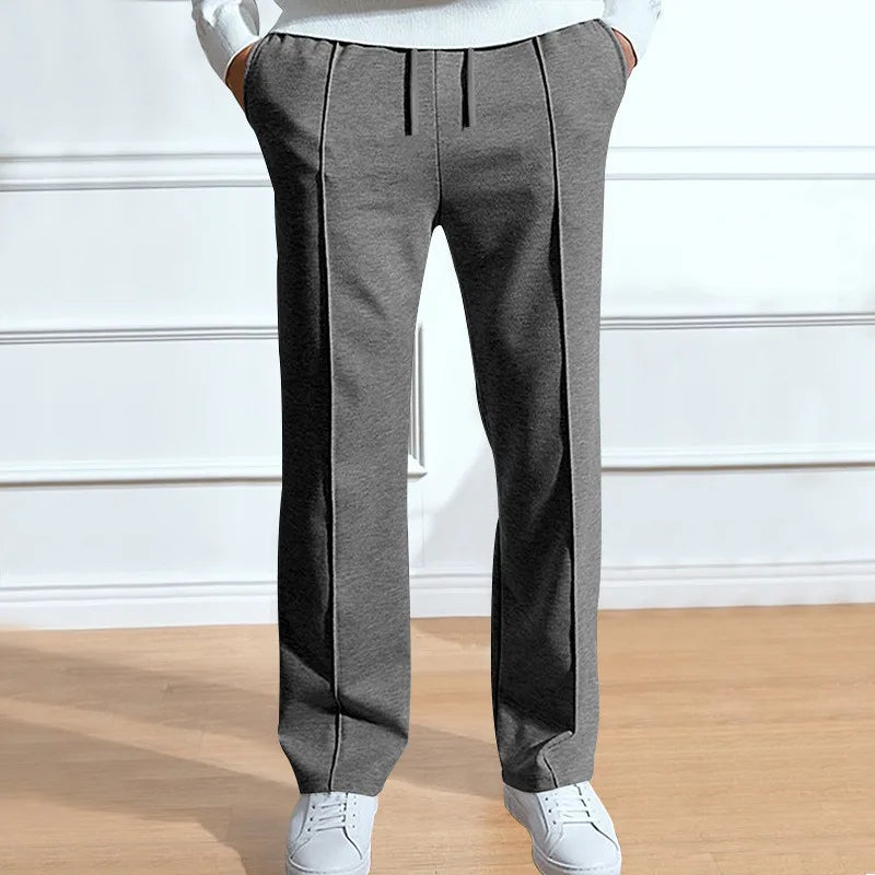 Pantalones hombre ajuste flexible cintura elástica cordón