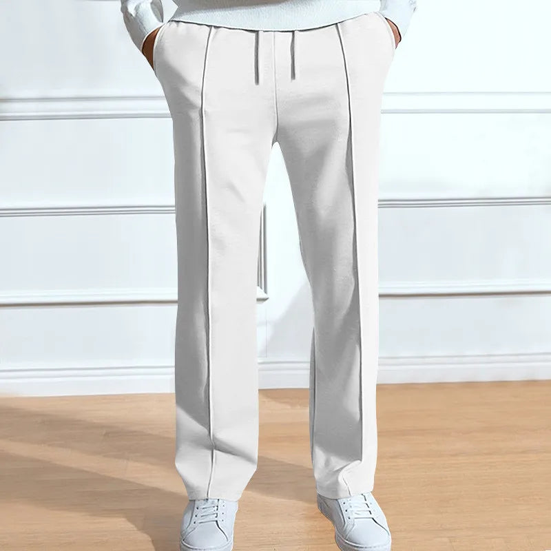 Pantalones hombre ajuste flexible cintura elástica cordón