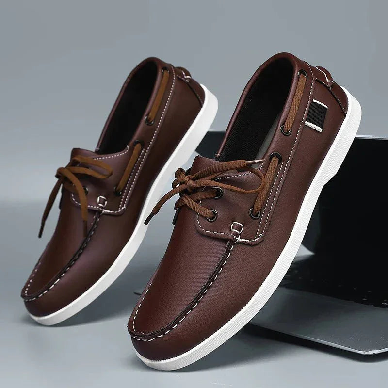 Mocasines de Lona para Hombre Estilo Slip-On con Suela de Goma y Puntera Redonda