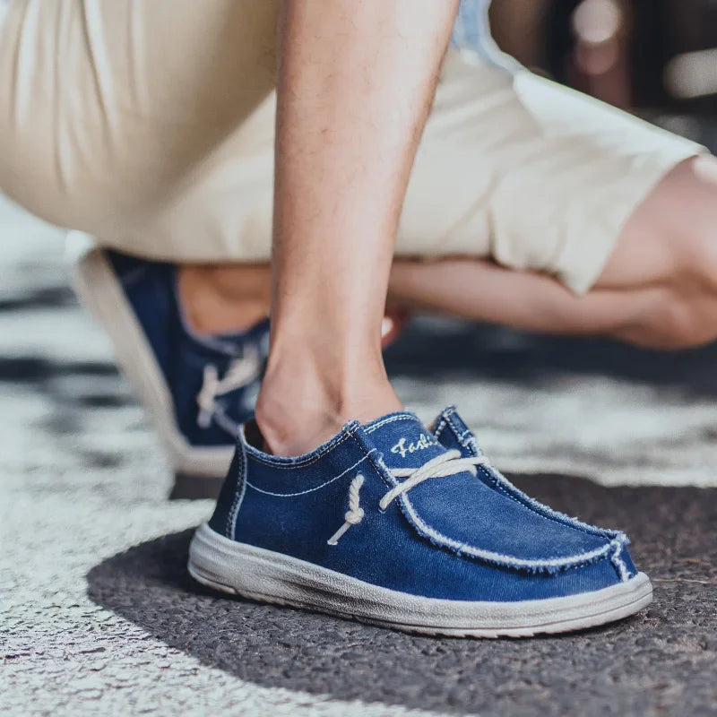 Mocasines hombre tela ligeros calzado cómodo diario
