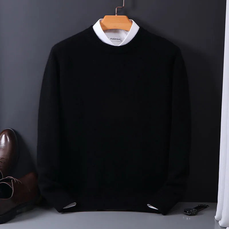 Suéter de Hombre con Cuello Redondo y Corte Recto Clásico y Cómodo