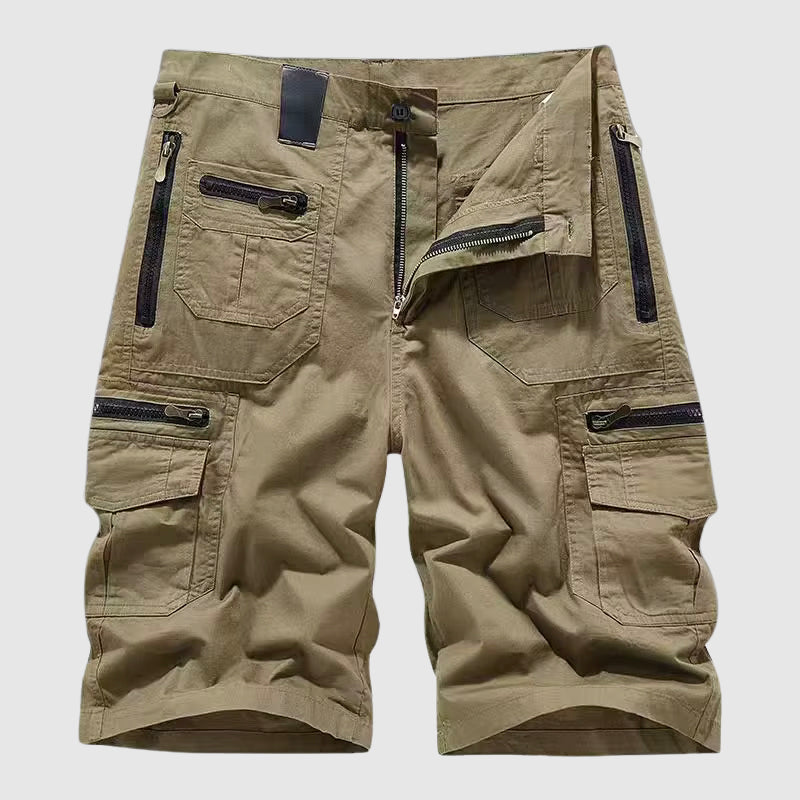 Pantalones Cortos Cargo para Hombre con Corte Relajado y Bolsillos con Cremallera