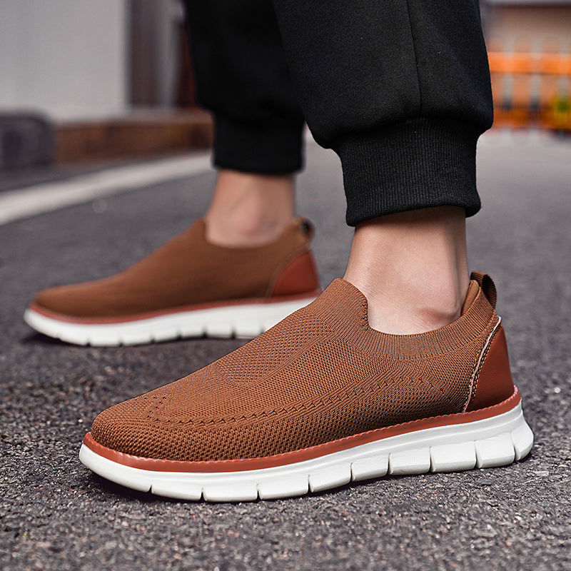 Zapatillas Casuales de Malla Slip-On para Hombre con Suela de EVA y Tejido Fly Knit