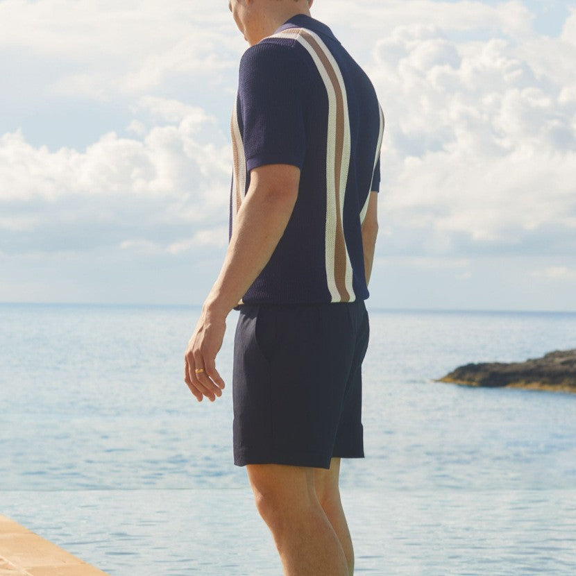 Men's striped knit polo — vintage