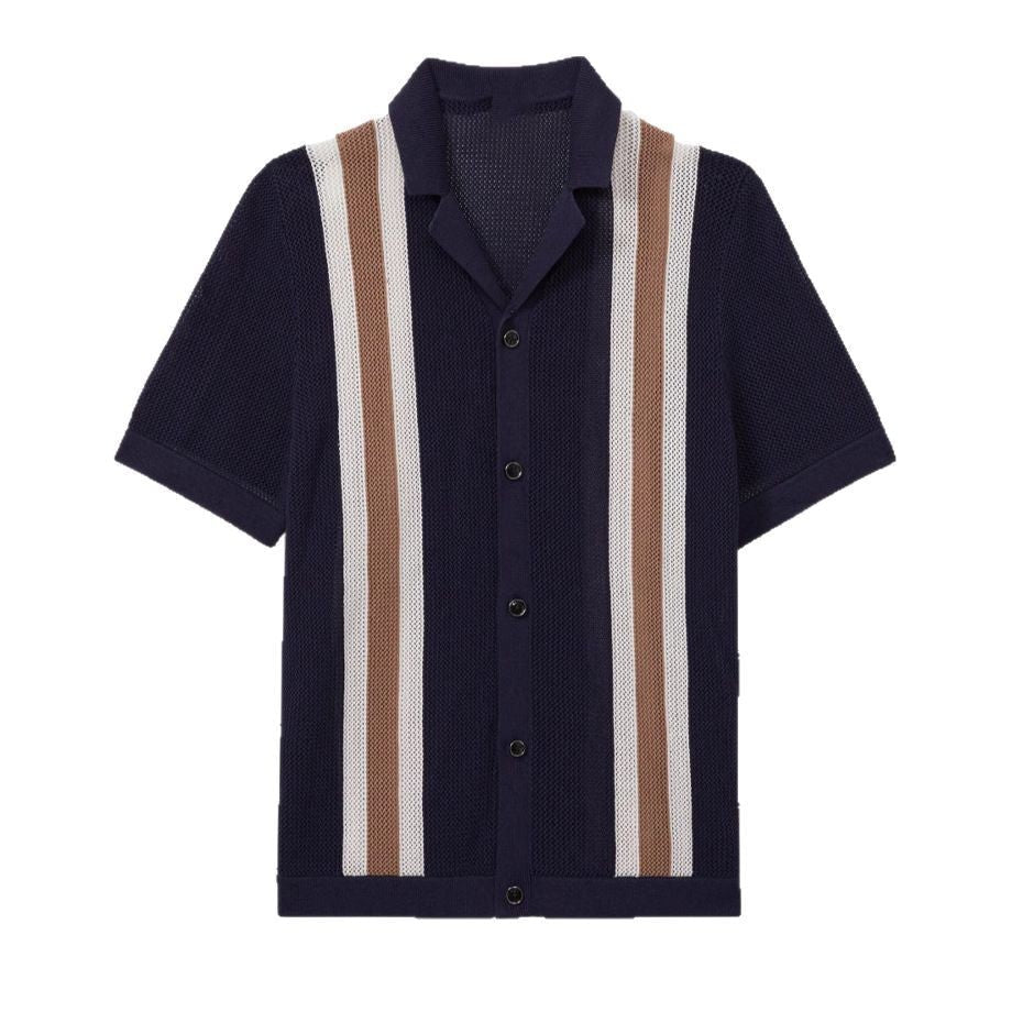 Polo de punto con rayas para hombre — vintage