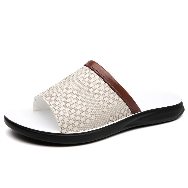 Chanclas de cuero para hombre con plantilla contorneada — diario