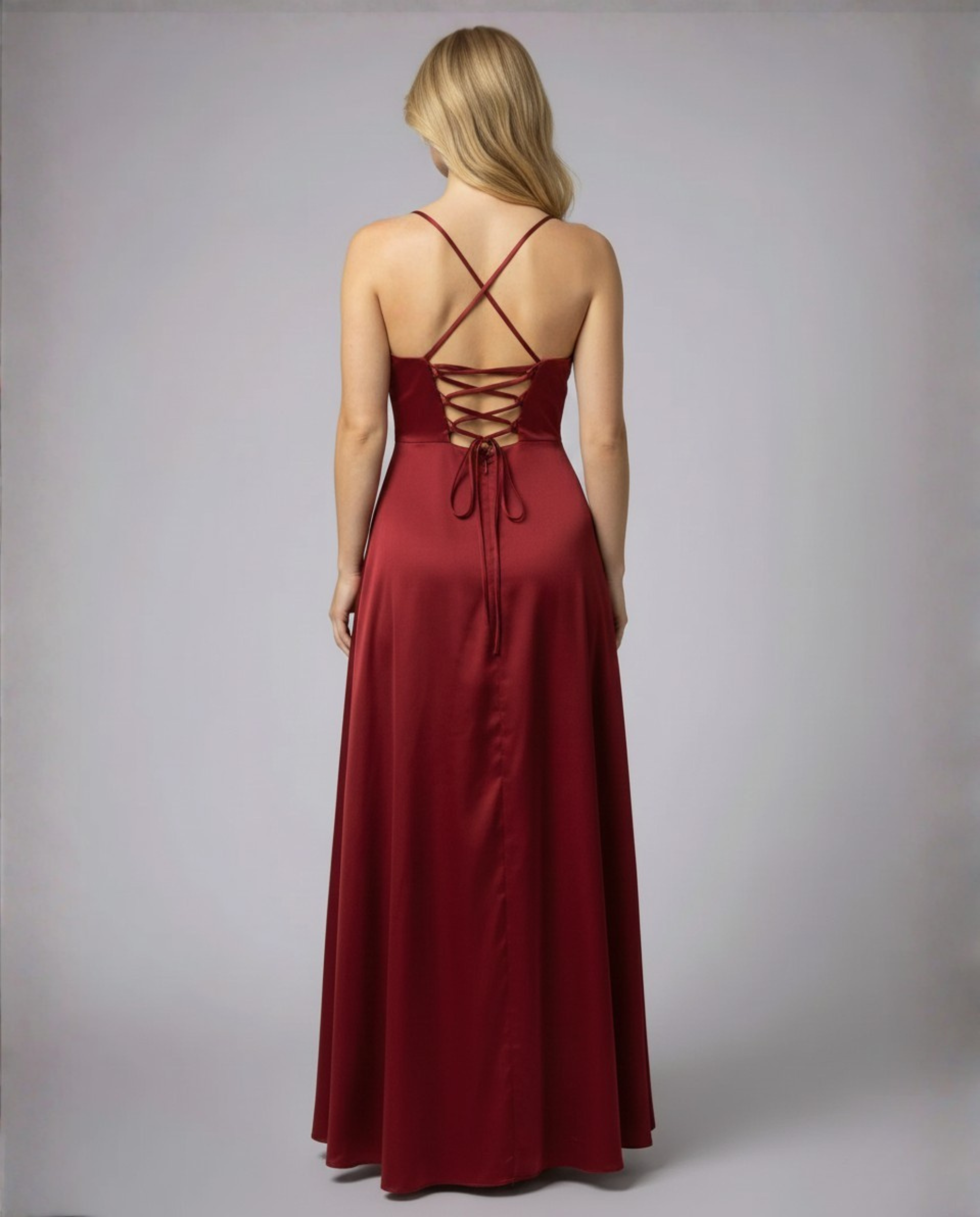 Vestido largo para mujer - corte entallado con abertura lateral - fiesta