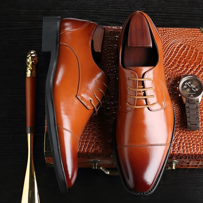 Zapatos Oxford de Hombre de Cuero con Suela Cómoda y Hechura Artesanal