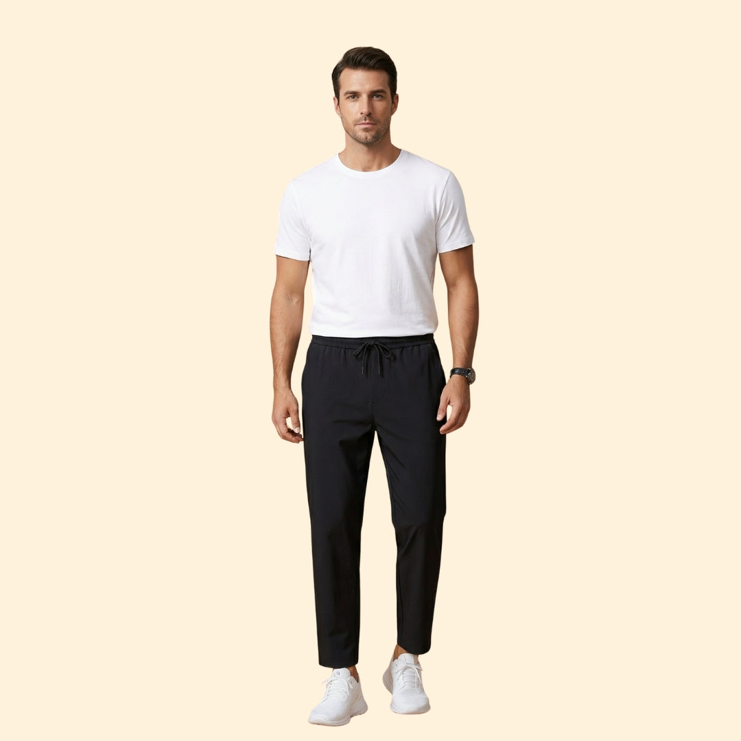 Pantalons habillés pour homme avec taille élastique et coupe cheville