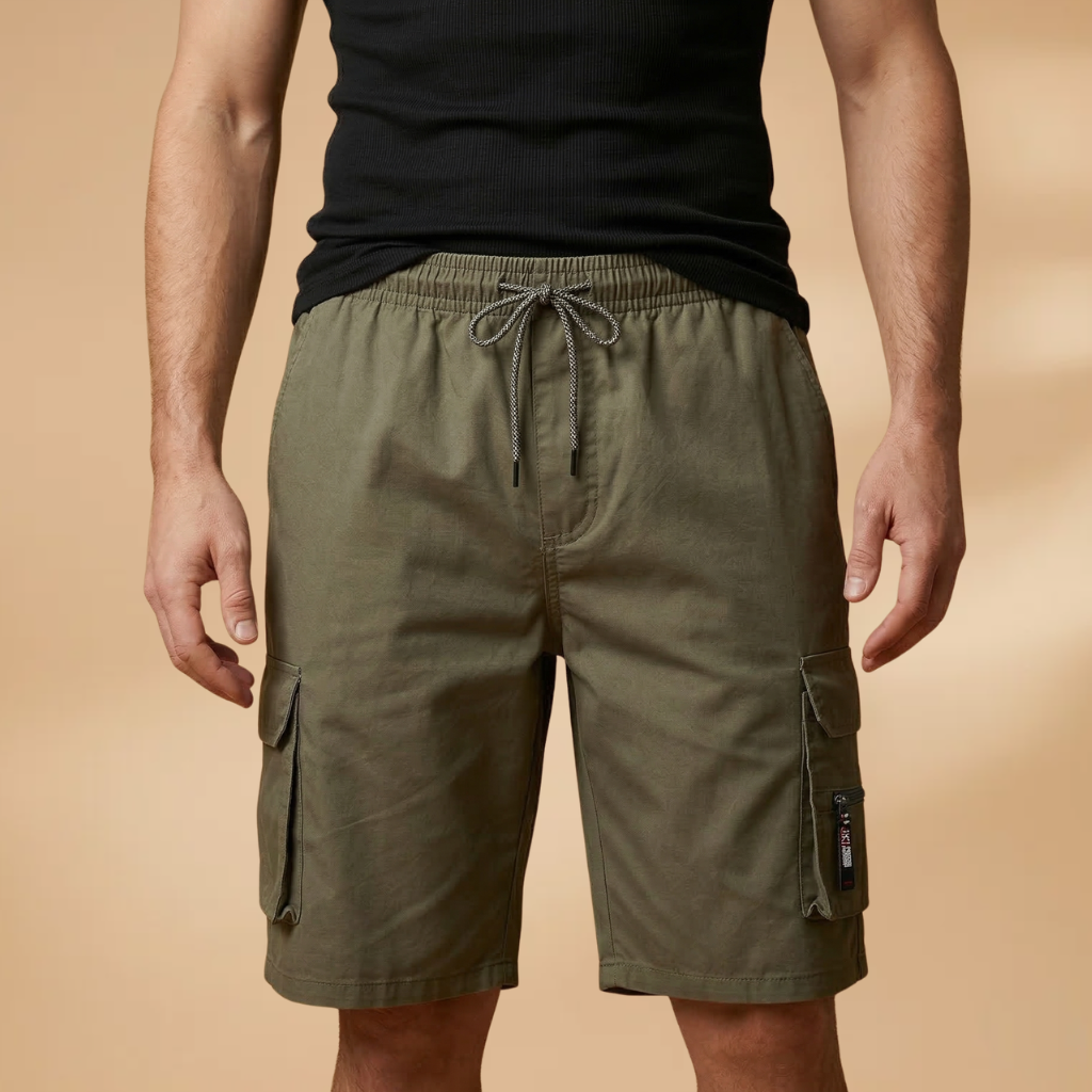 Men's cargo shorts - casual summer shorts with drawstring