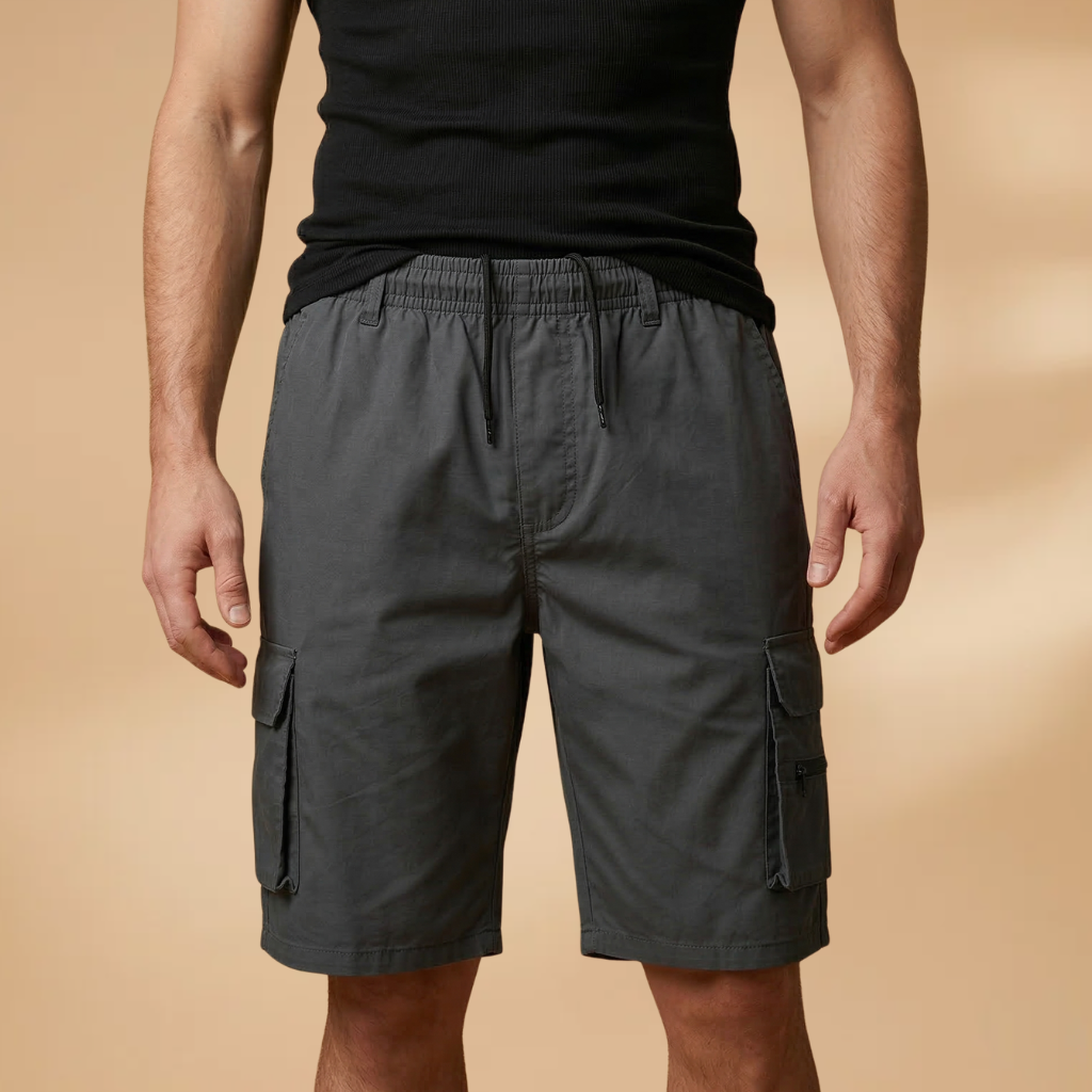 Men's cargo shorts - casual summer shorts with drawstring