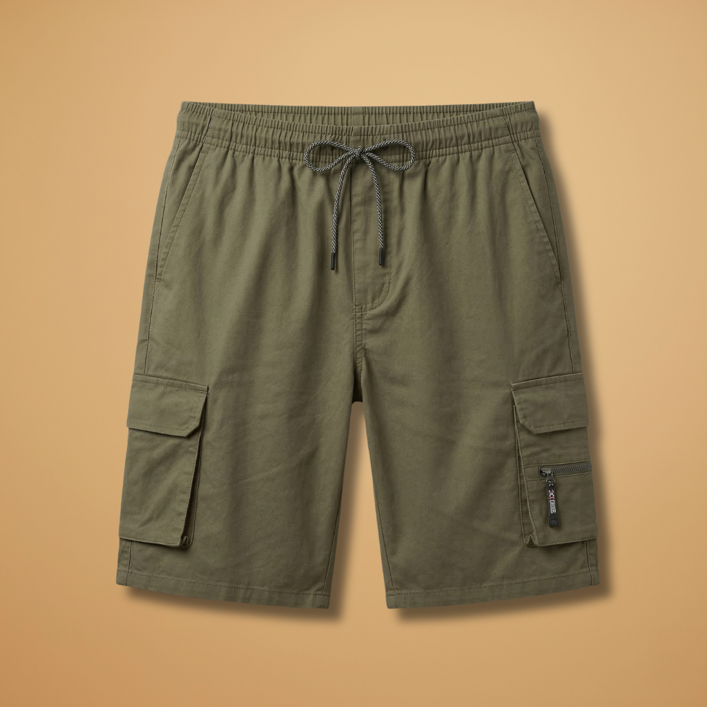 Men's cargo shorts - casual summer shorts with drawstring